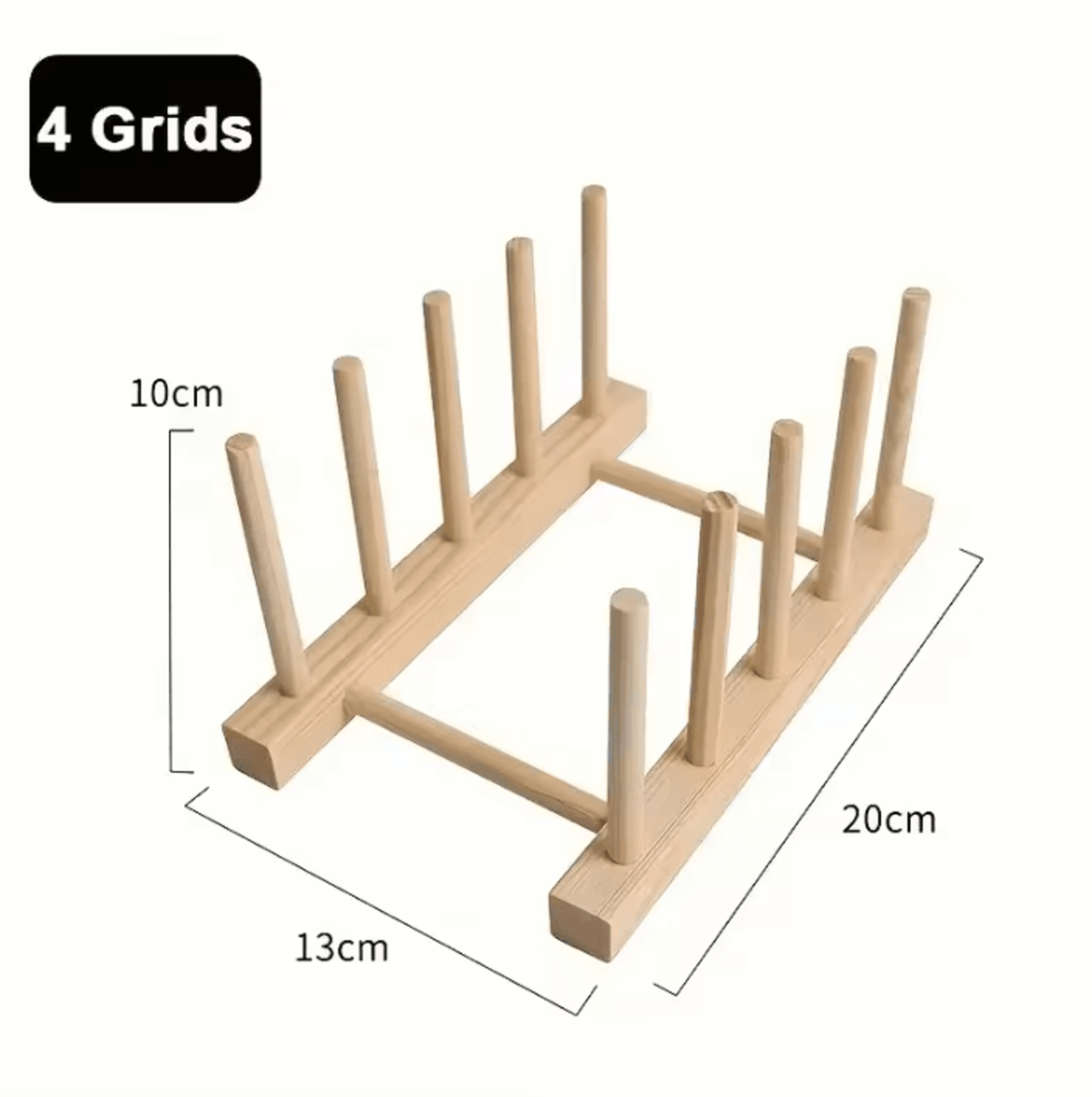 Wooden Plate Drying Rack Multifunctional Kitchen Dish Organizer Stand For Plates Cutting Boards And 4