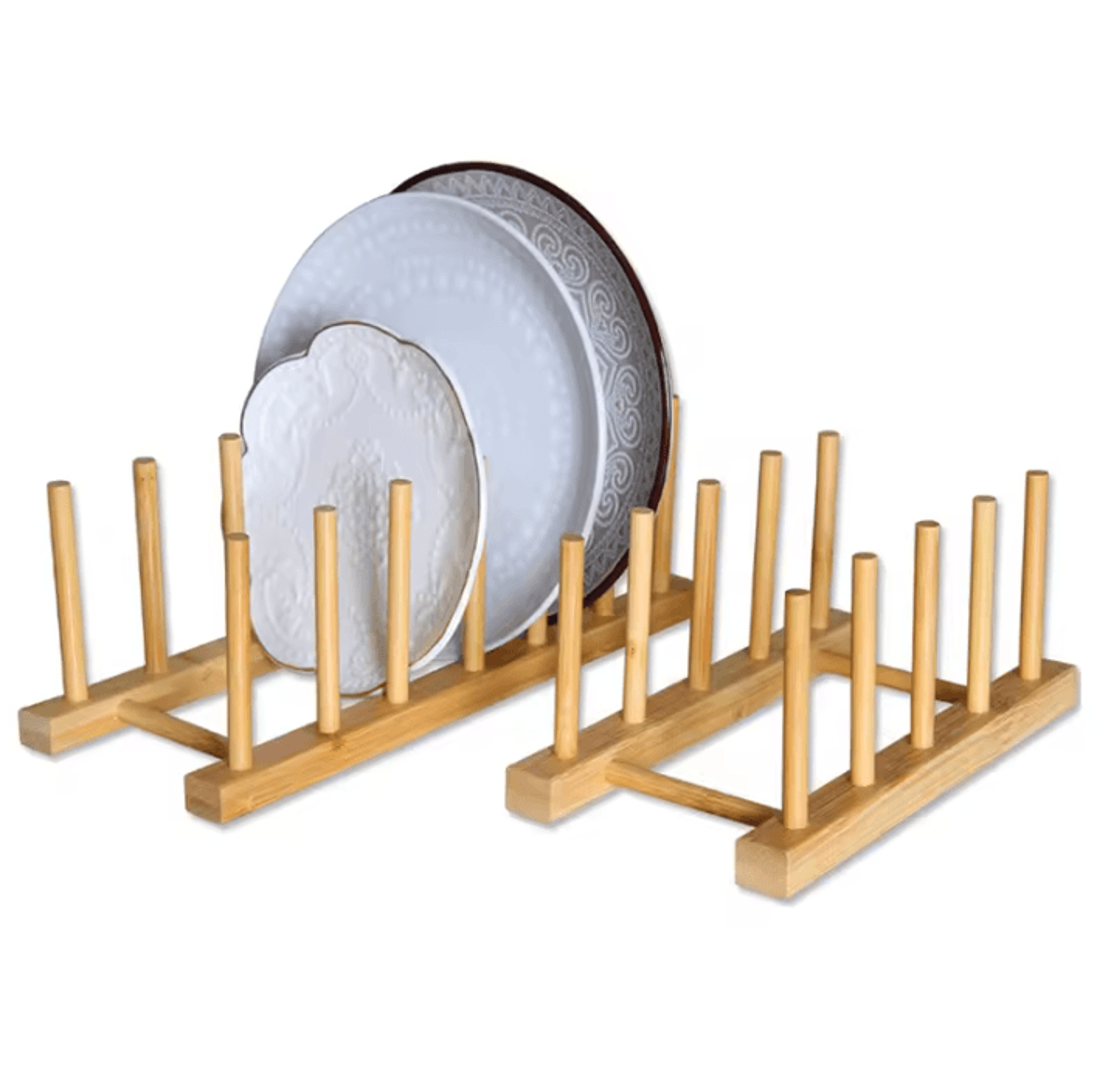 Wooden Plate Drying Rack Multifunctional Kitchen Dish Organizer Stand For Plates Cutting Boards And 0