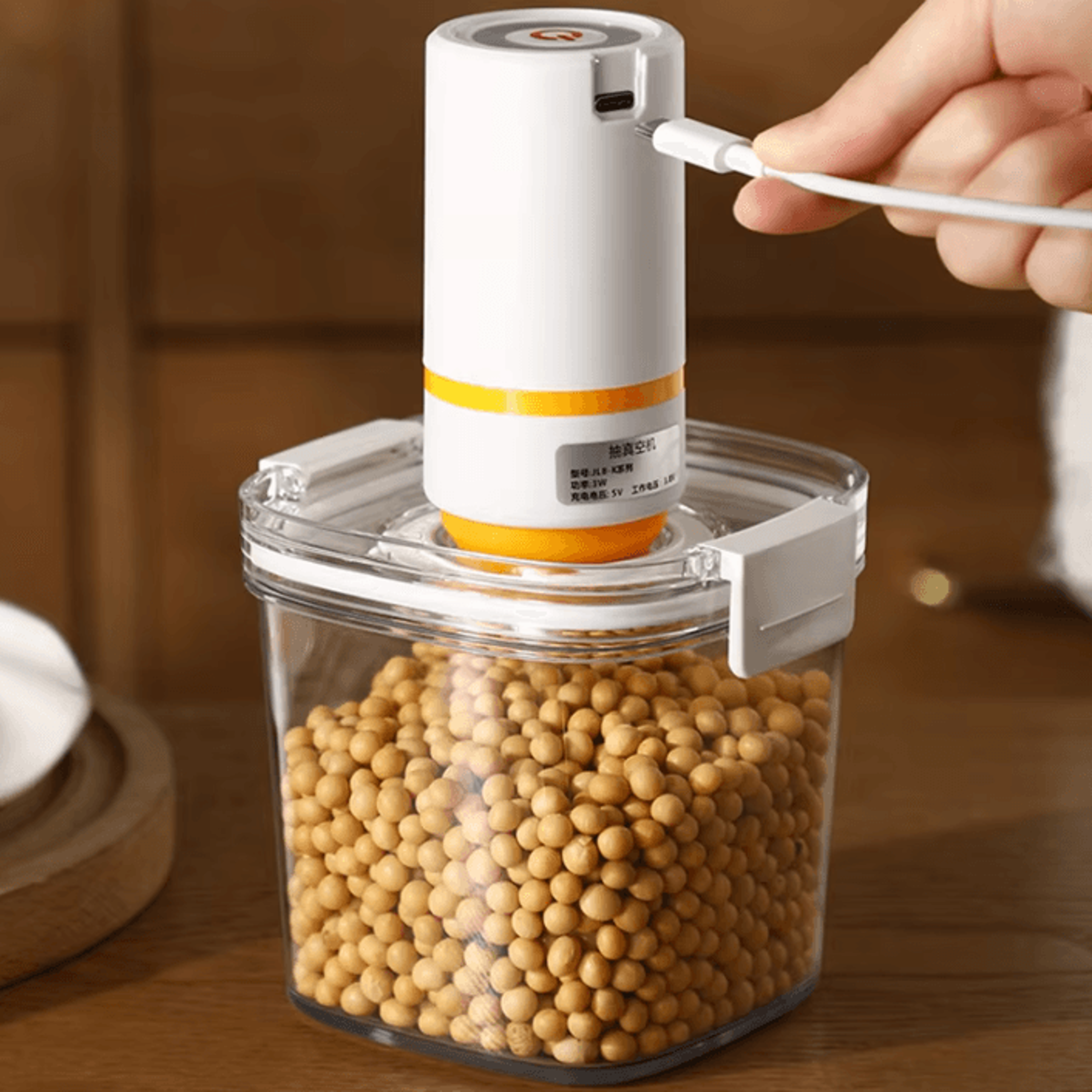 2 Piece Vacuum Sealed Coffee Bean Storage Containers For Fresh Kitchen Organization 3