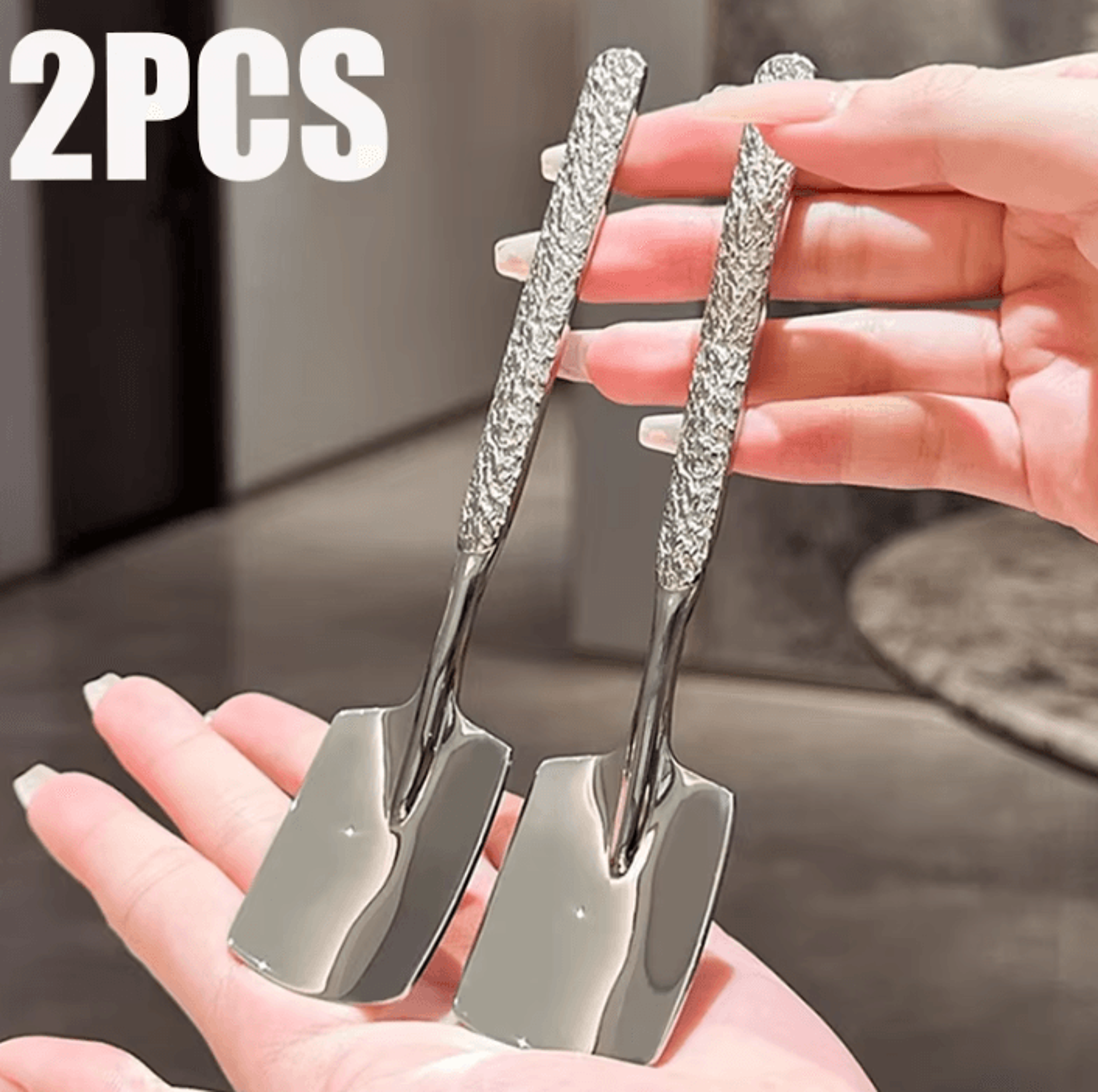 Creative Stainless Steel Shovel Spoon With Hammer Handle For Coffee And Desserts 0