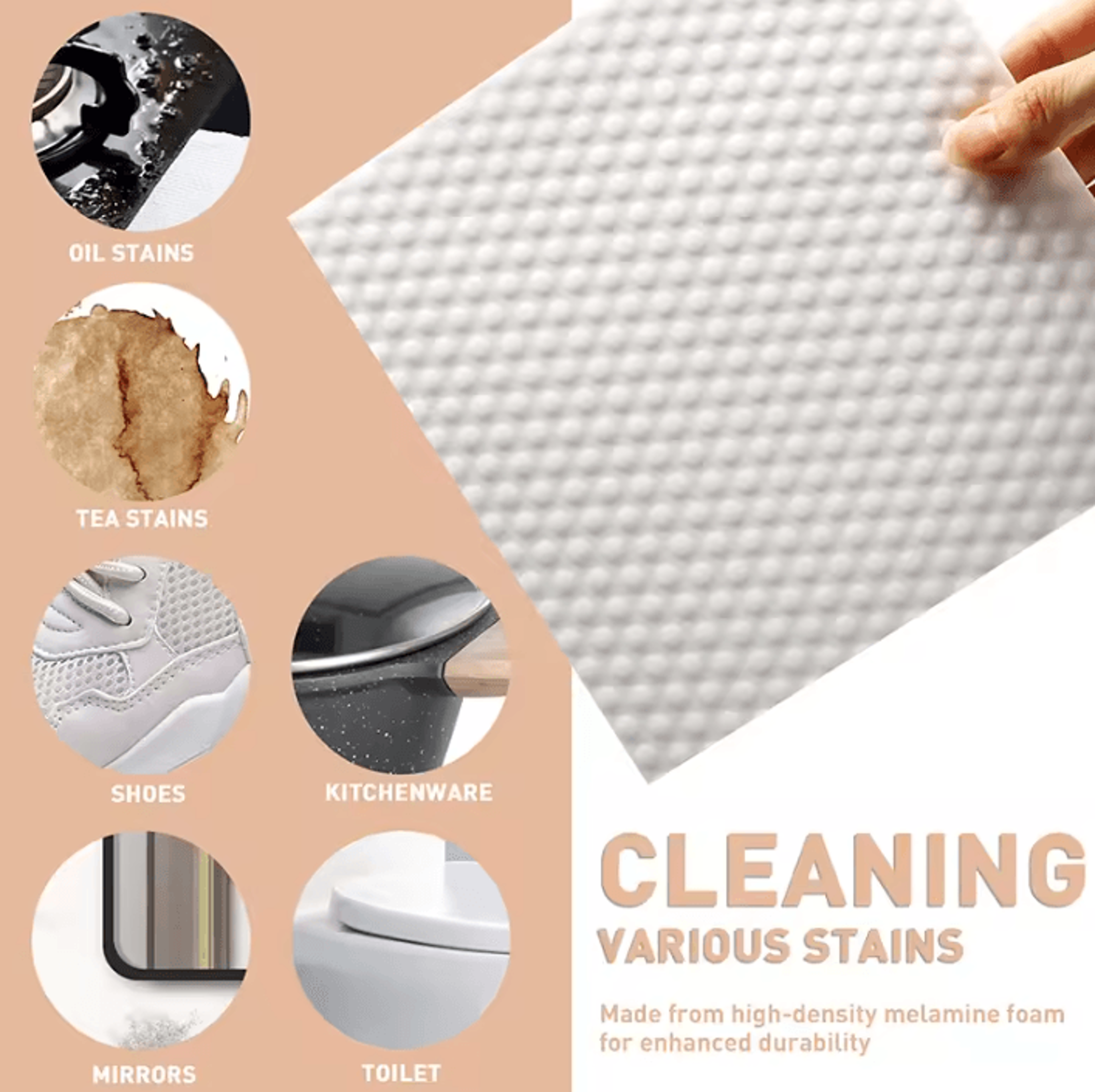 10 Piece Compressed Melamine Cleaning Sponge Sheets For Kitchen And Bathroom 2