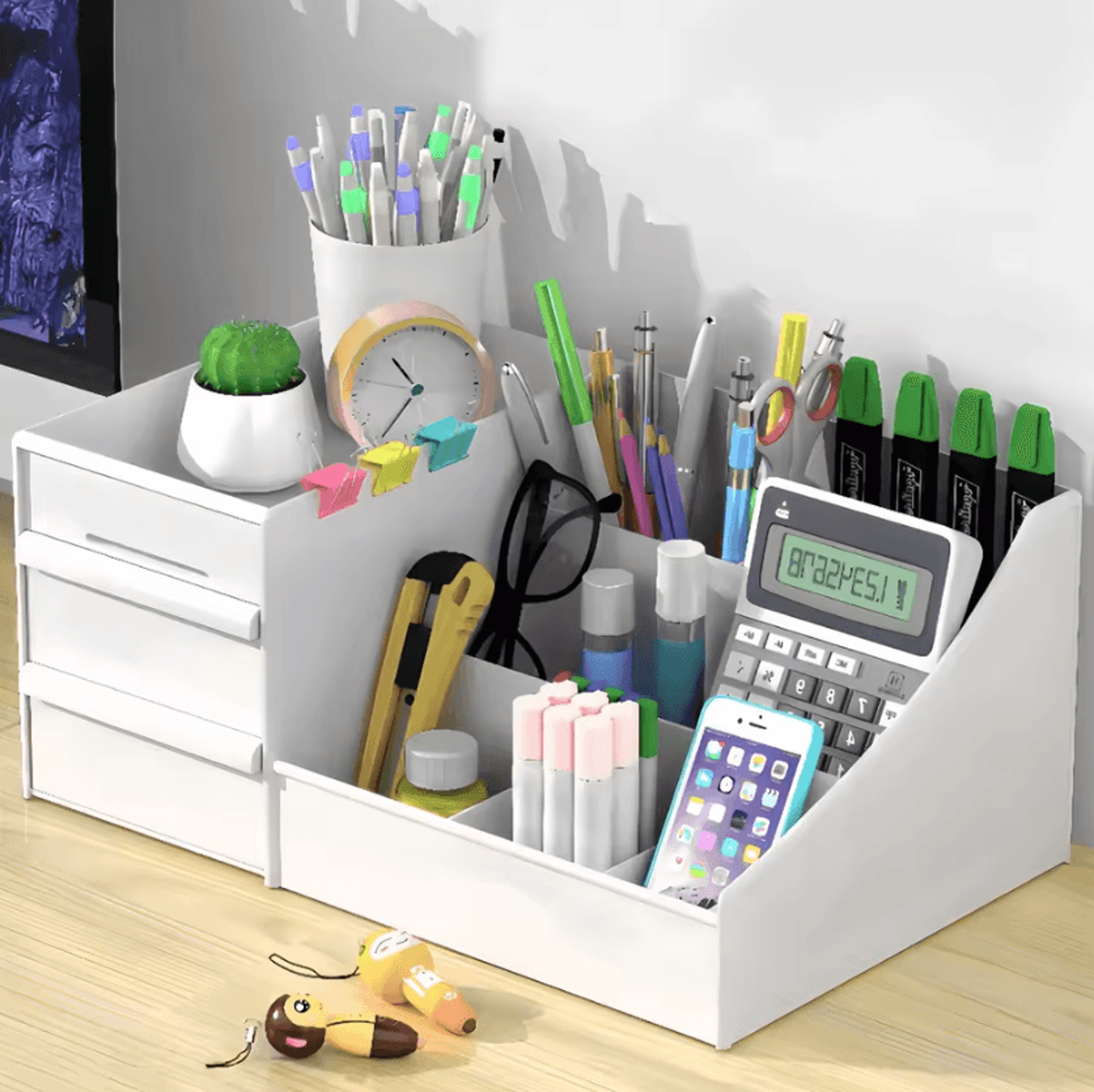 Desktop Makeup Organizer Box With Drawers For Cosmetics And Jewelry Storage 6