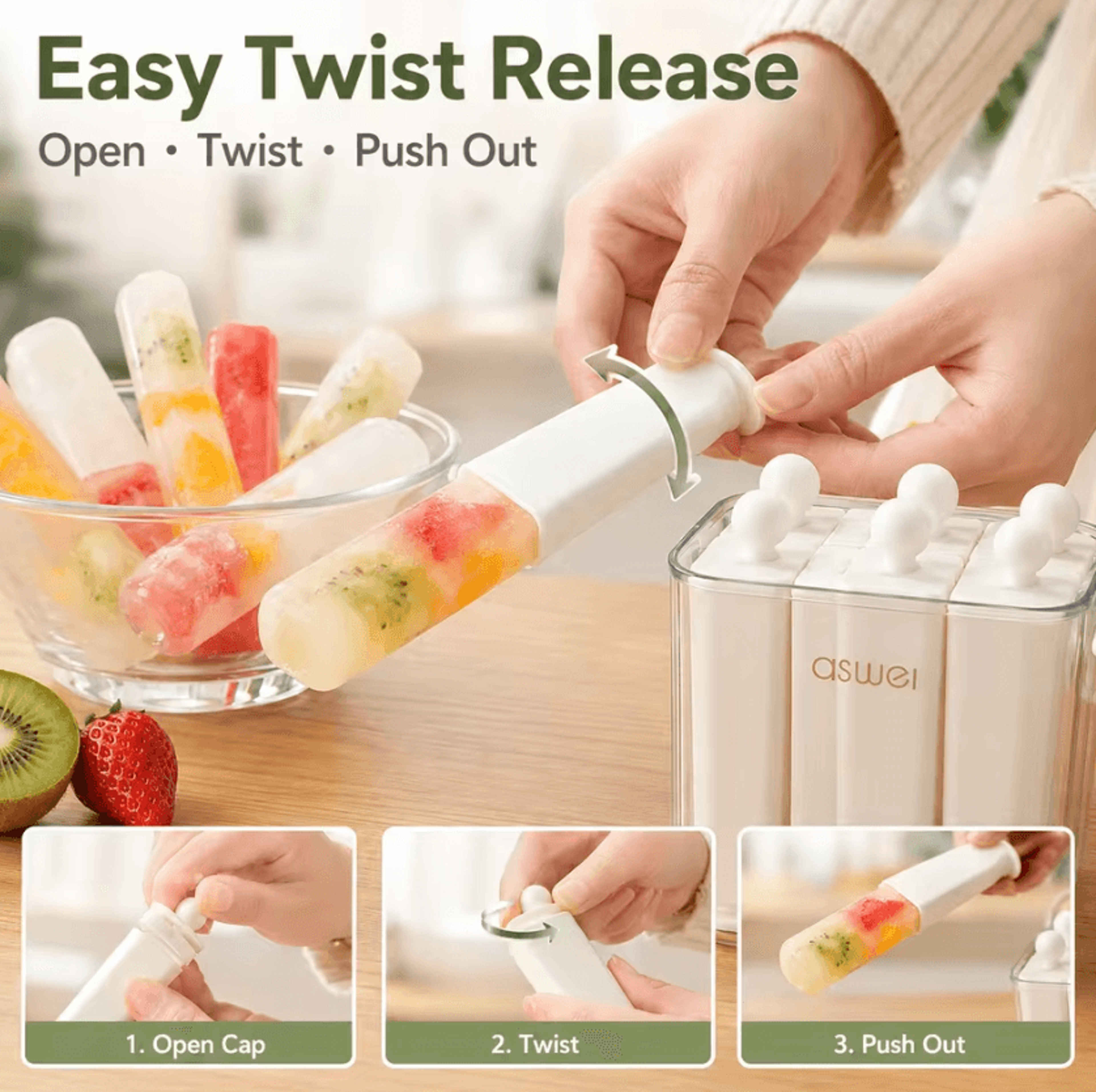 Easy Release Silicone Ice Pop Mold For Homemade Frozen Treats 2