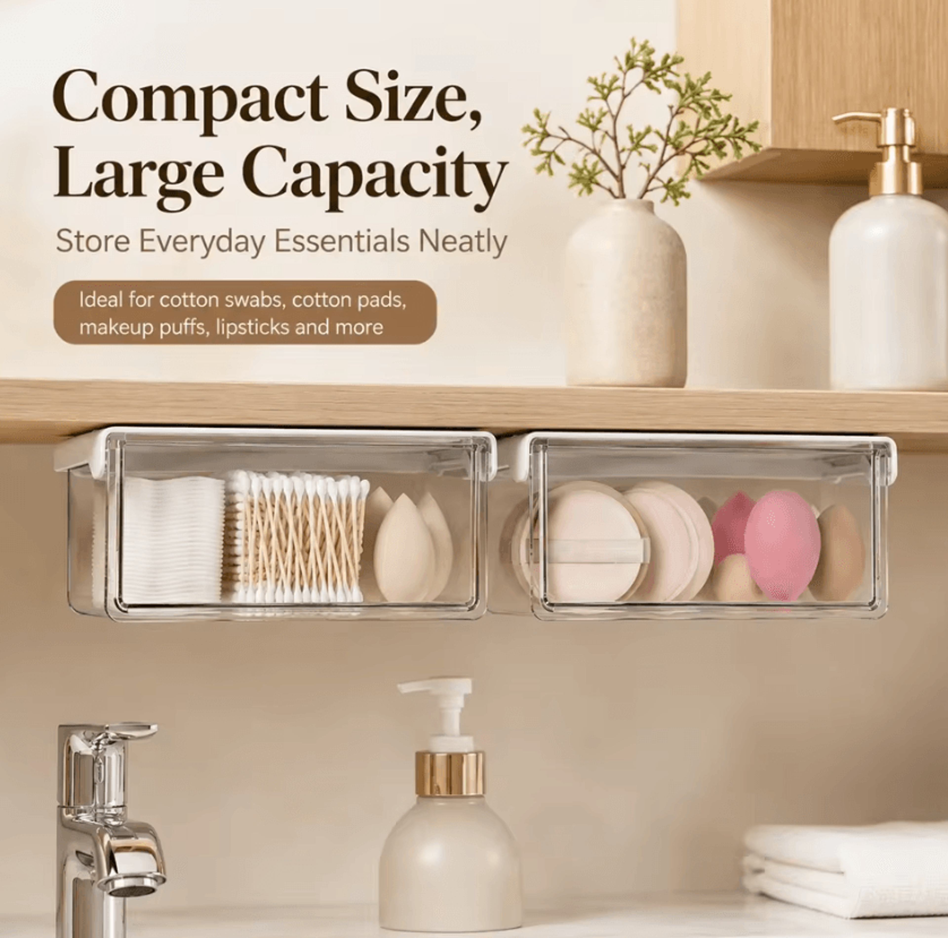 Clear Tilt Out Under Cabinet Drawer Organizer For Bathroom And Kitchen Storage 4