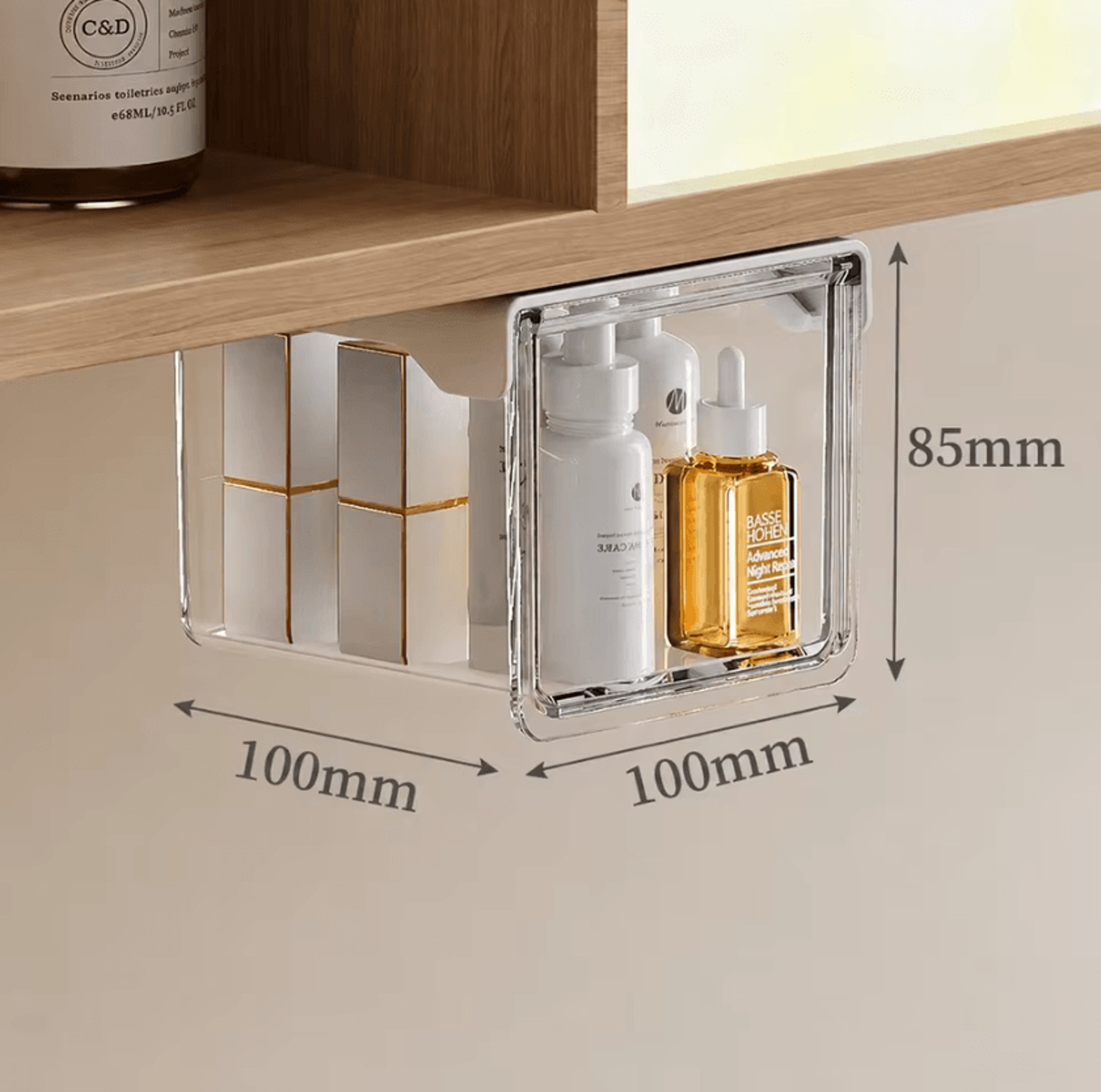 Clear Tilt Out Under Cabinet Drawer Organizer For Bathroom And Kitchen Storage 8