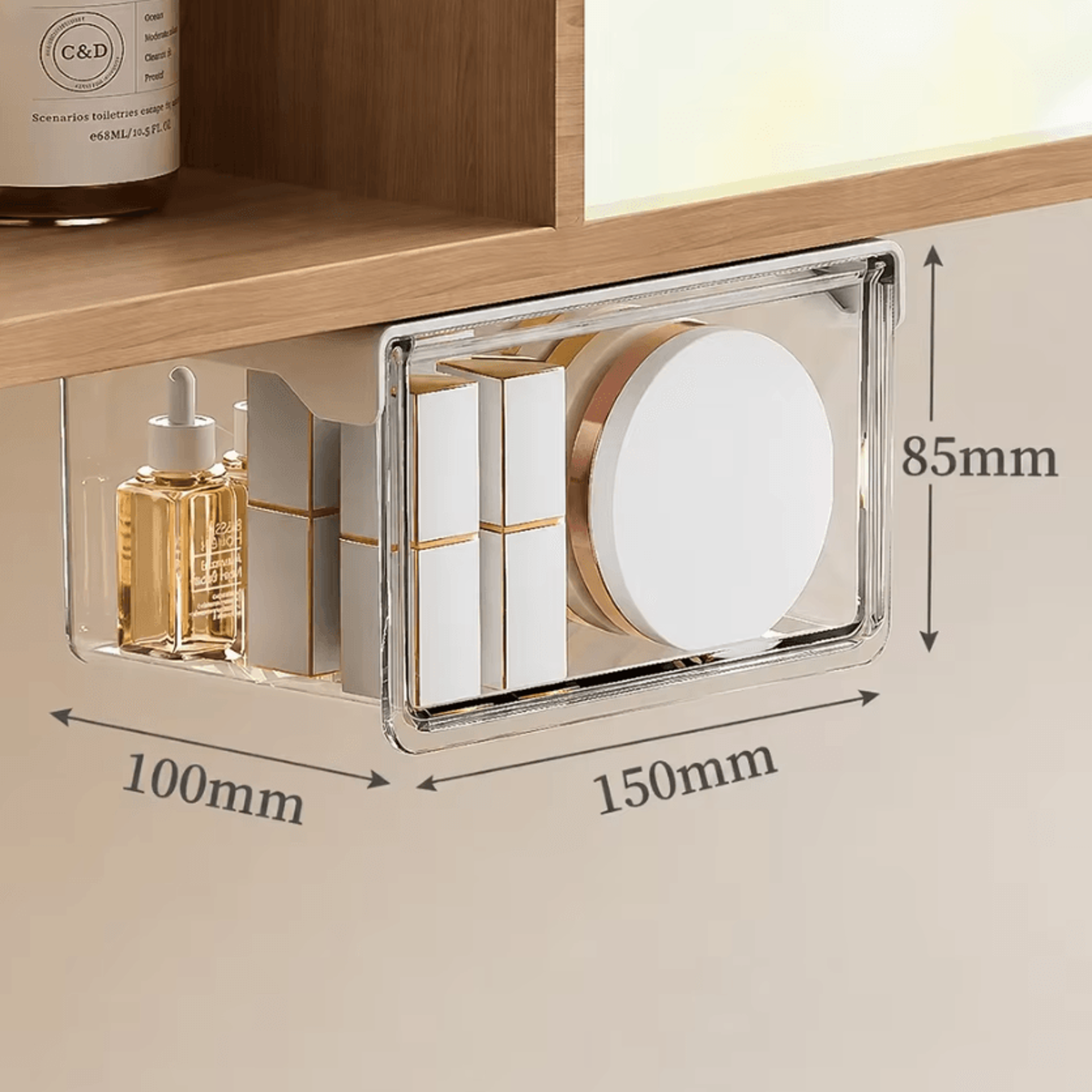Clear Tilt Out Under Cabinet Drawer Organizer For Bathroom And Kitchen Storage 6