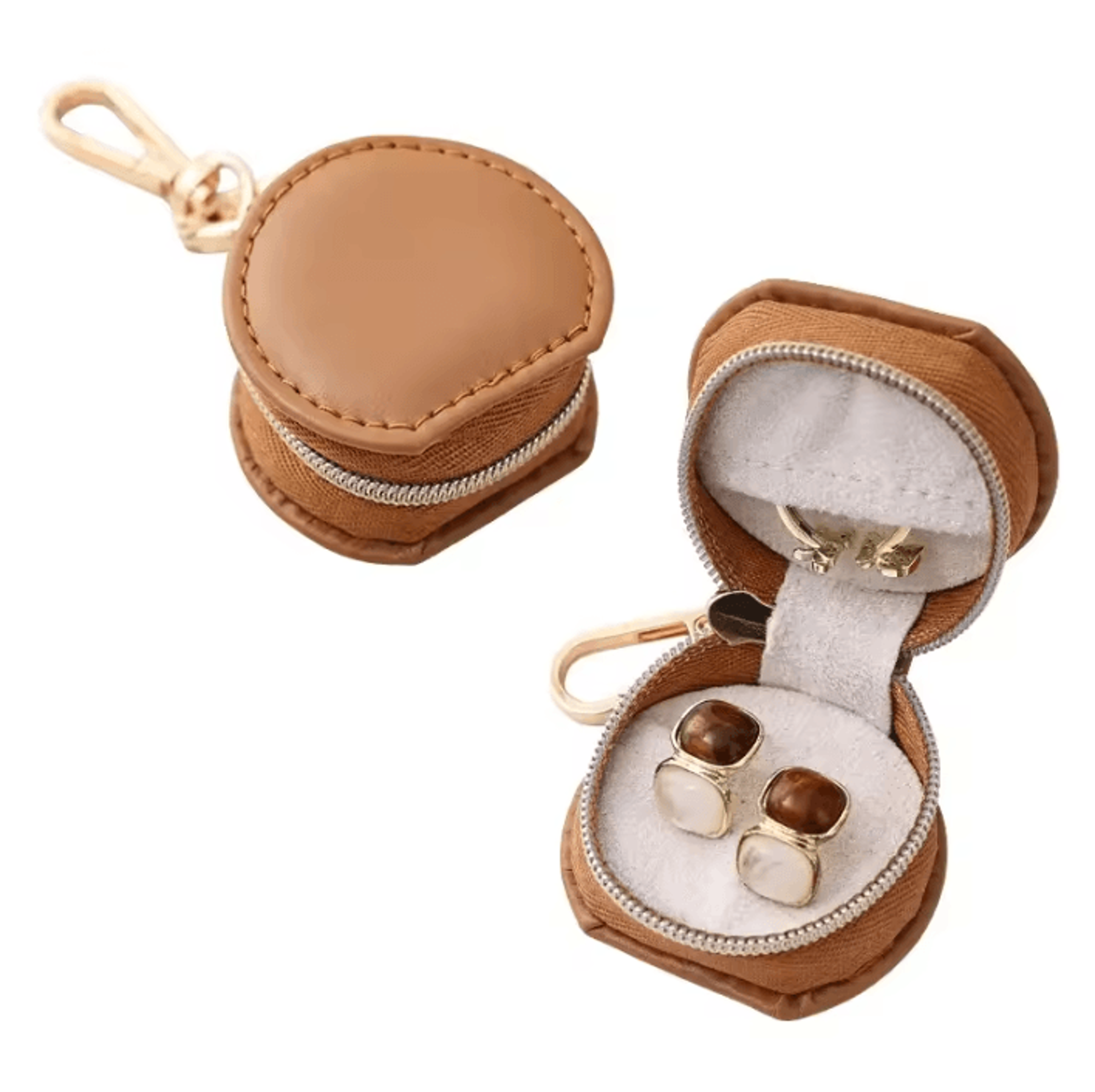 Portable Mini Jewelry Storage Box With Zipper And Hanging Strap For Travel 4