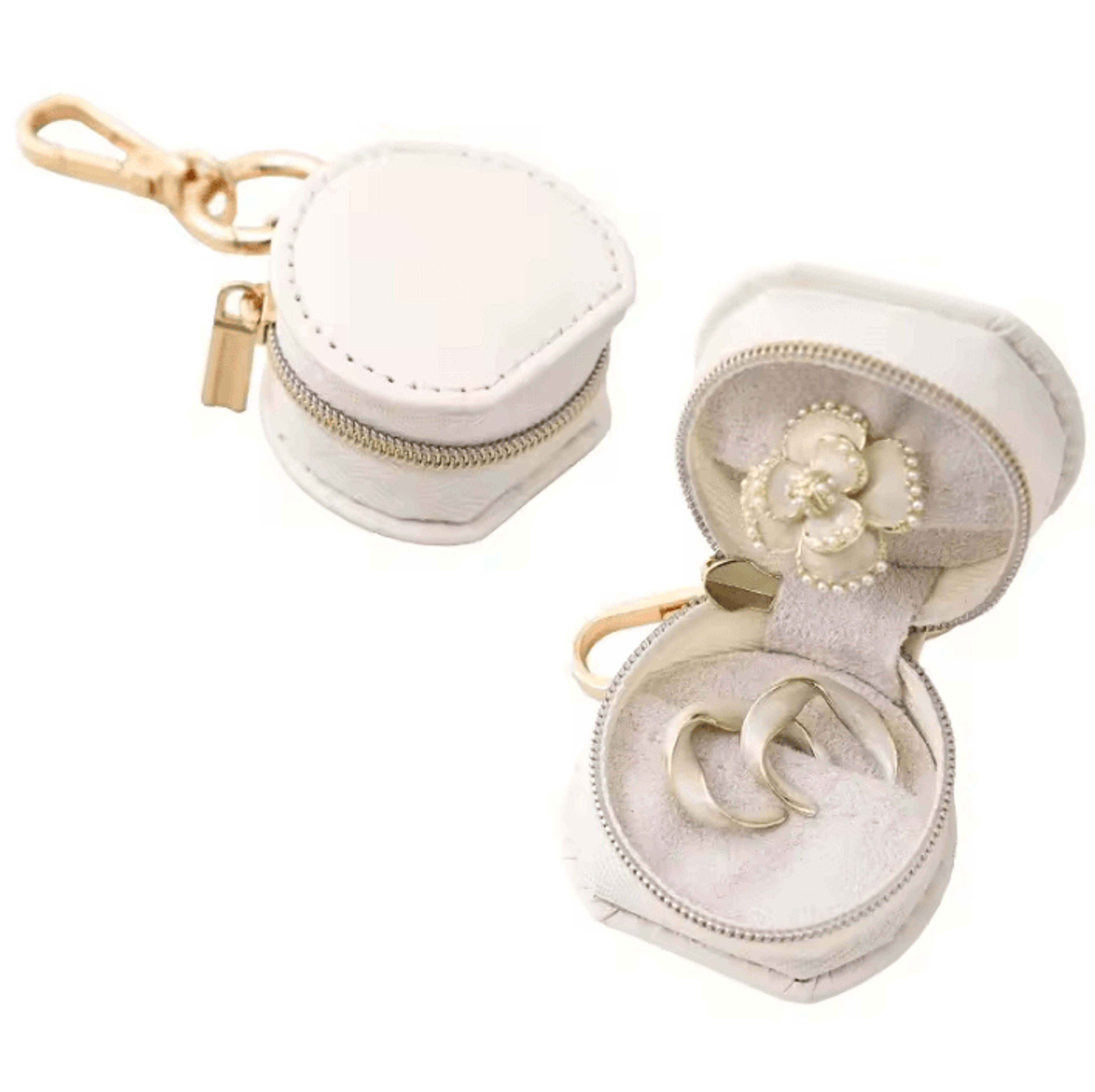 Portable Mini Jewelry Storage Box With Zipper And Hanging Strap For Travel 7