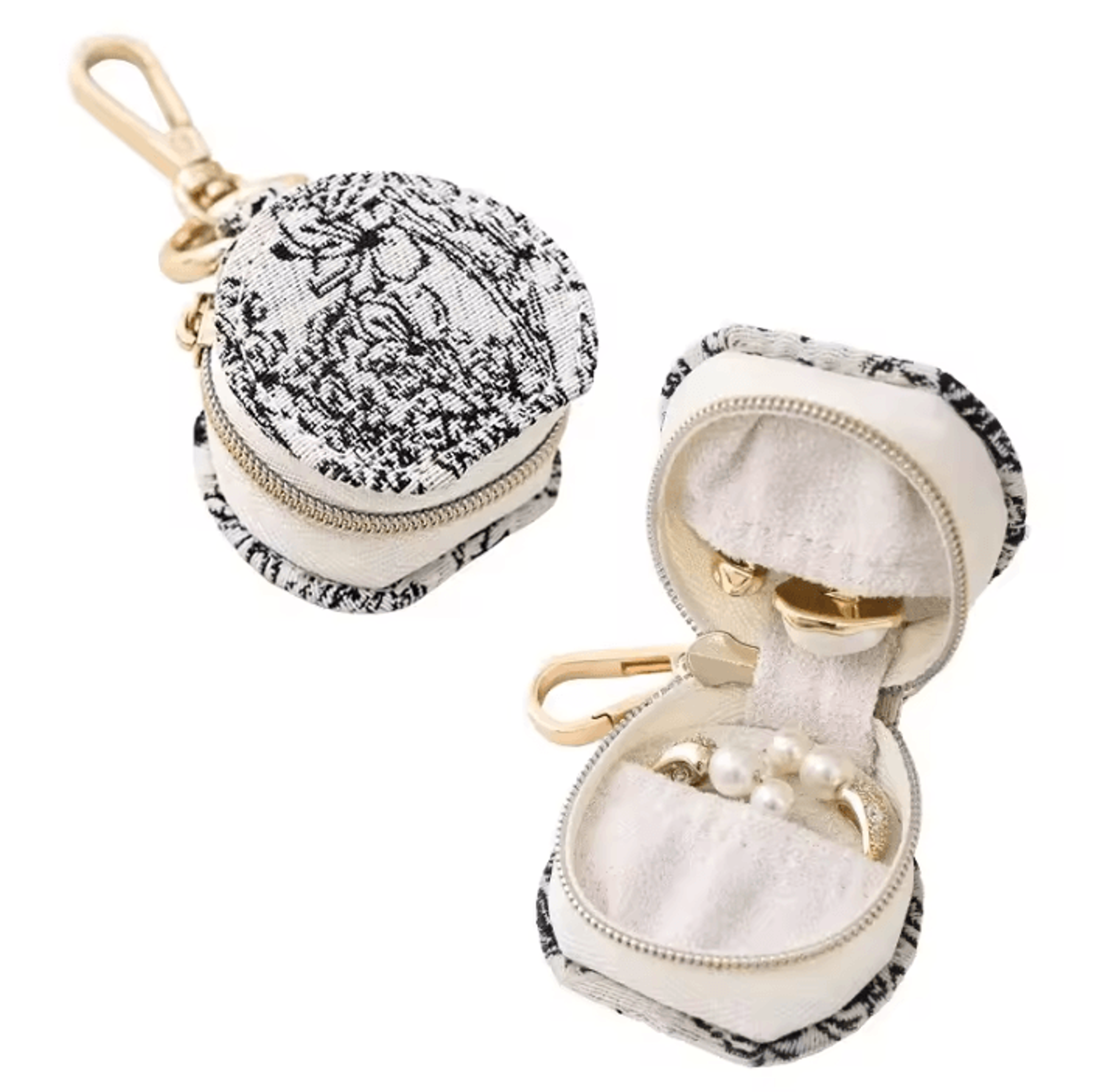 Portable Mini Jewelry Storage Box With Zipper And Hanging Strap For Travel 5