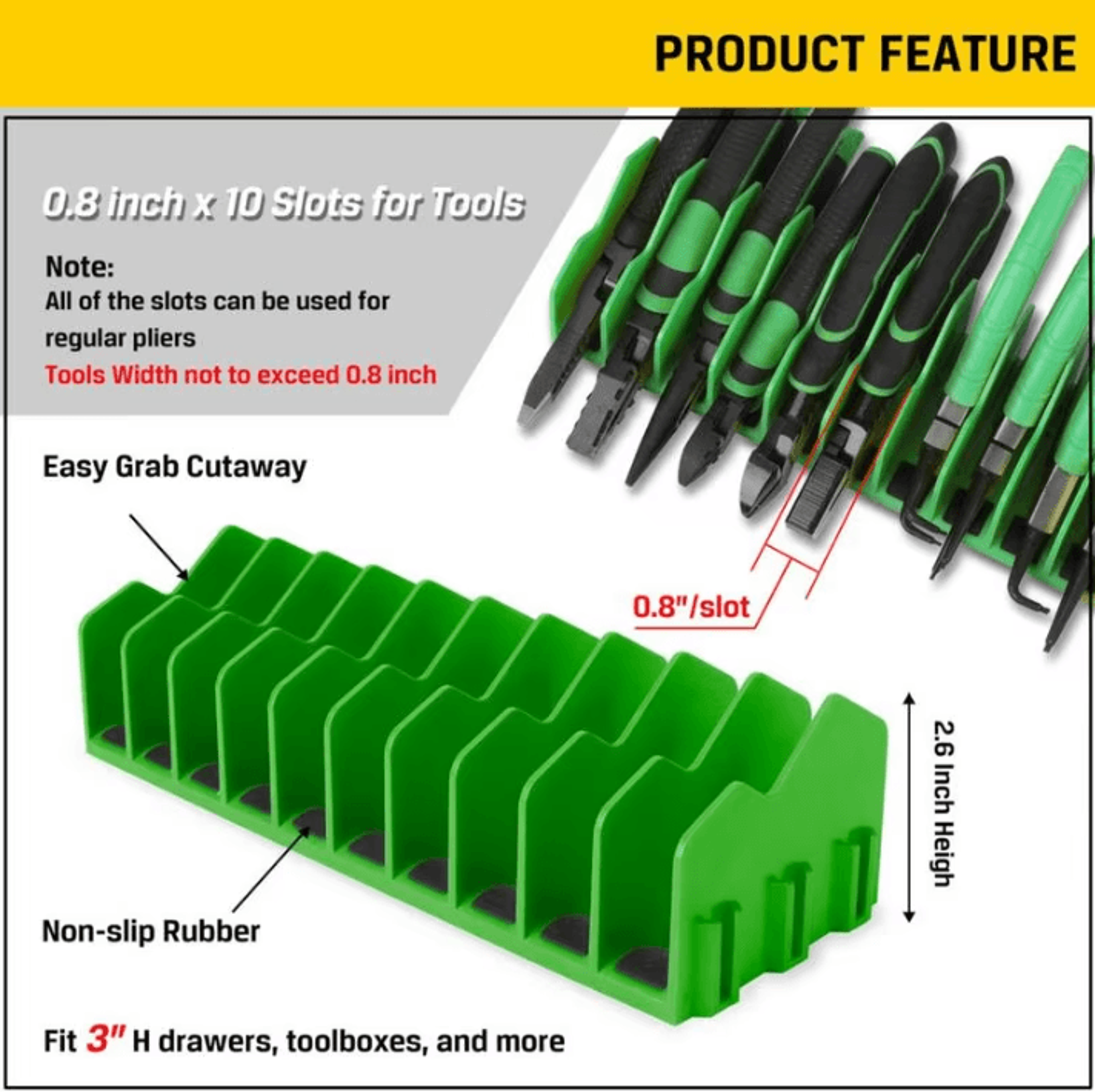 Space Saving Pliers Organizer Rack With 10 Tool Storage Slots 2