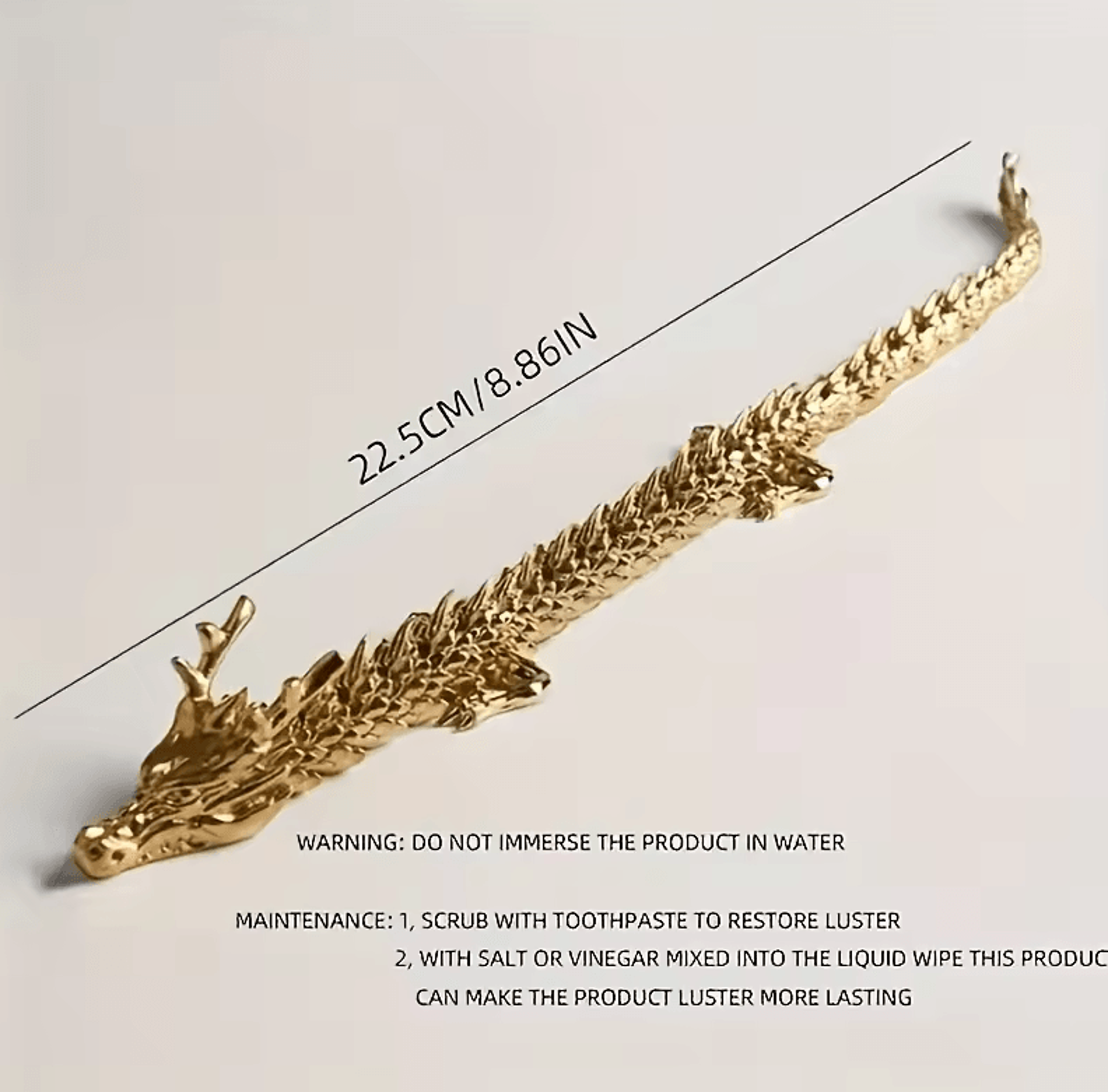 Majestic 3D Alloy Golden Dragon Statue With Movable Limbs  Symbol Of Power  Good Luck 2