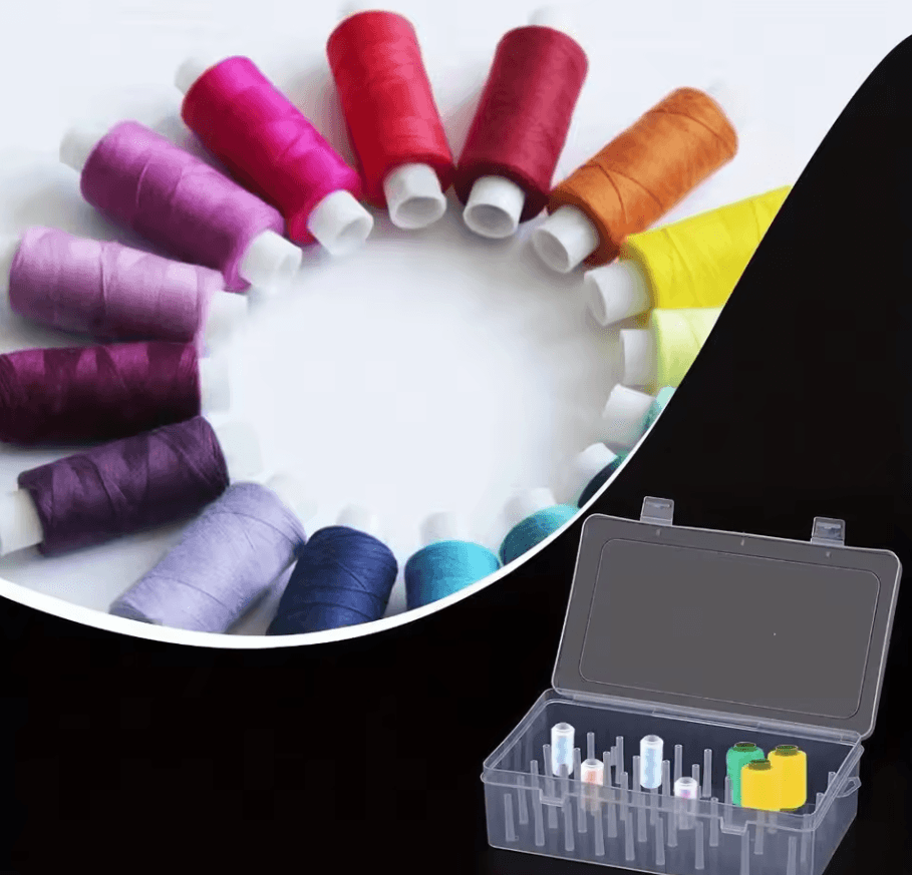 42Spool Portable Sewing Thread Organizer Box With Needle Storage 1