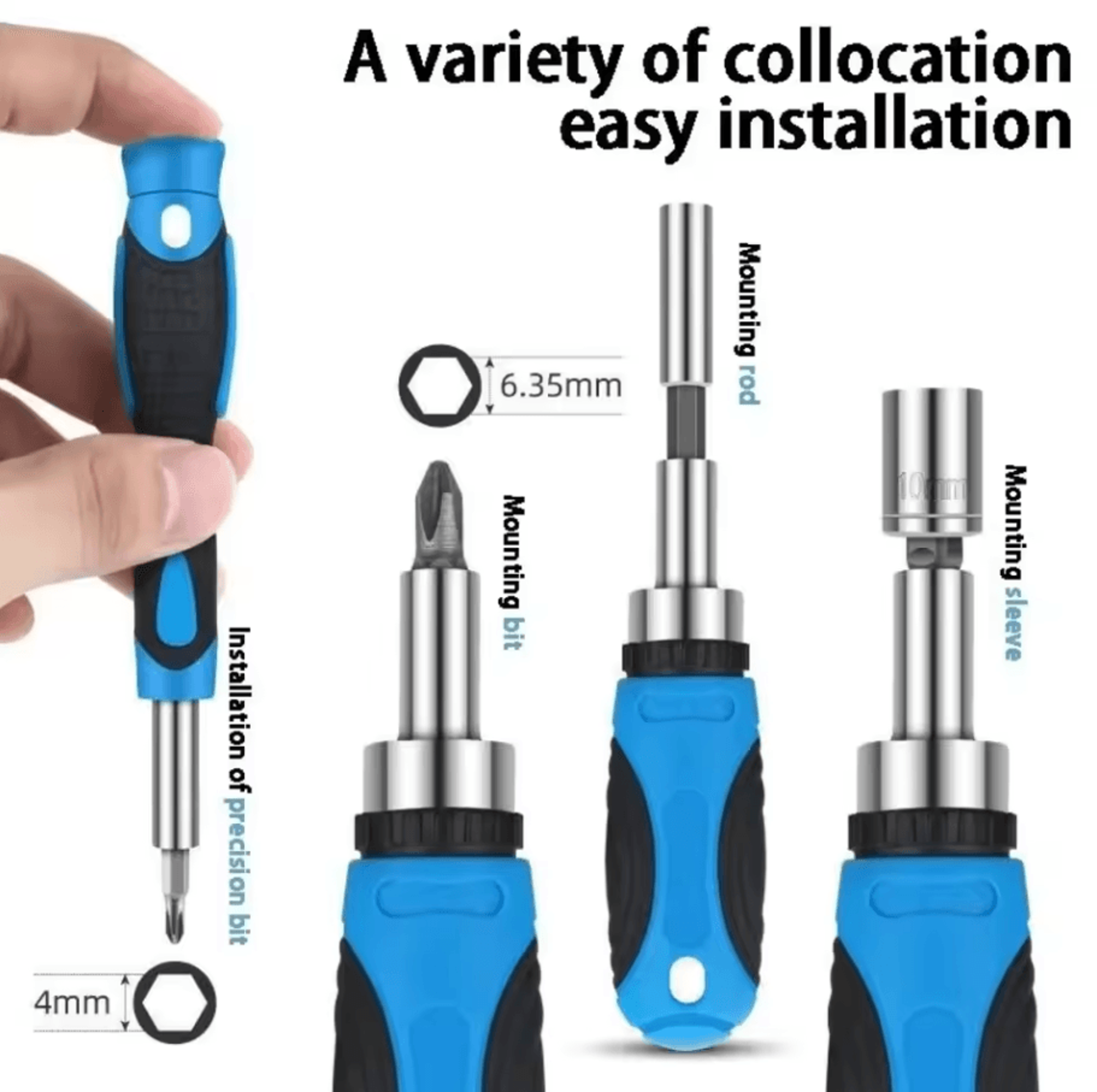 Multifunctional Household Repair Hand Tool  Interchangeable Screwdriver Set With Slotted Phillips   3