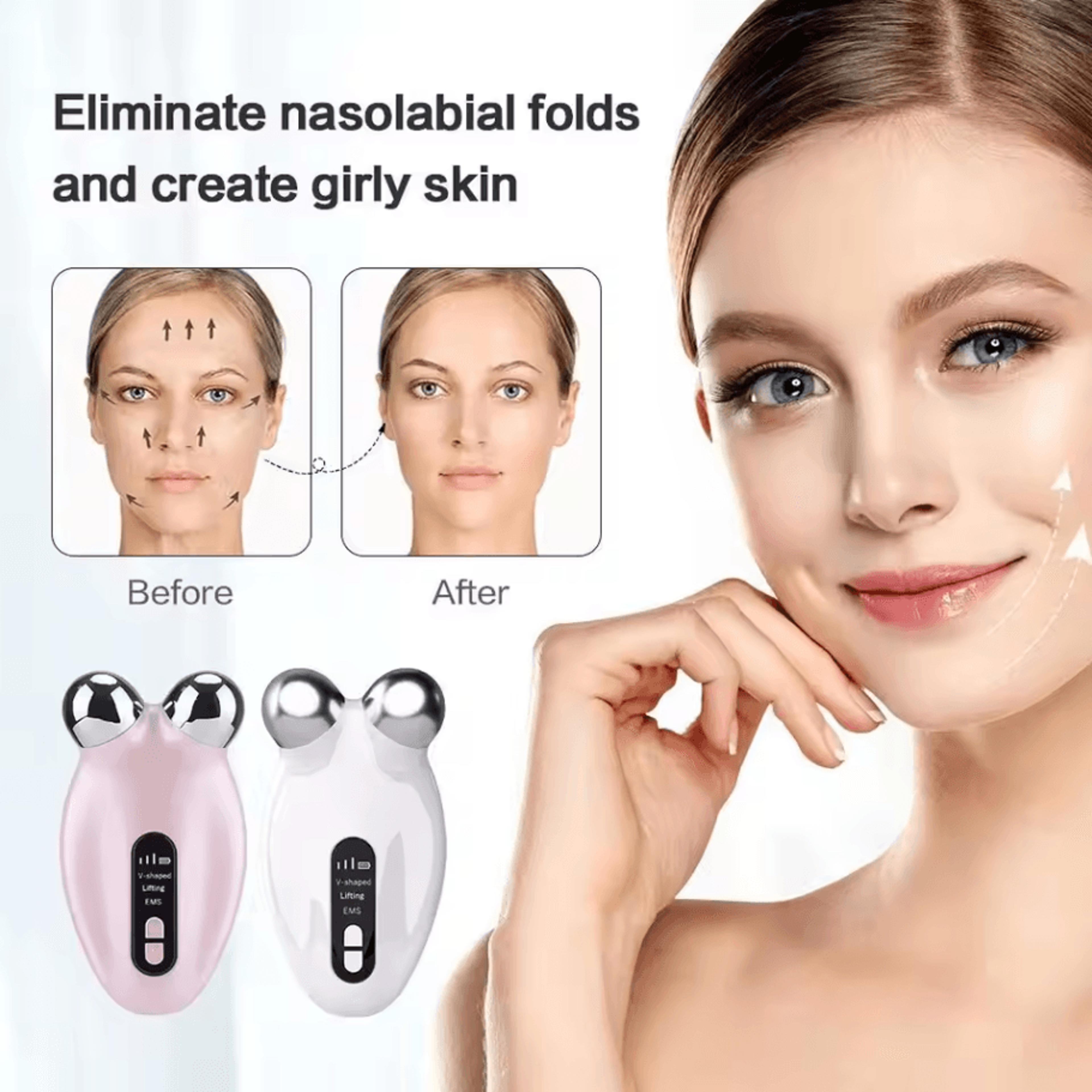 EMS Facial Massager Roller  Microcurrent Face Lifting  VFace Beauty Device For Skin Rejuvenation 4