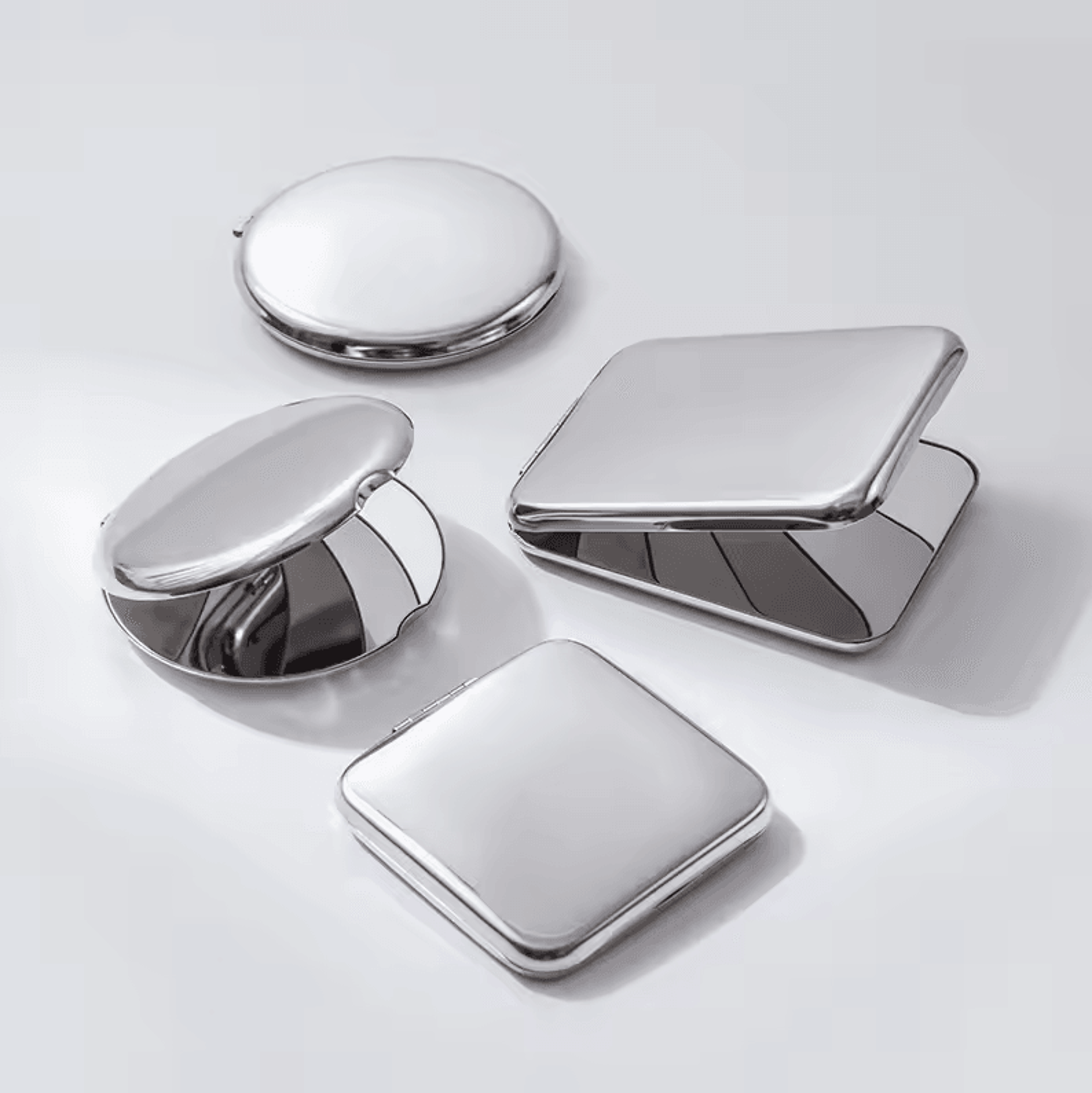 Ultra Slim Folding Cosmetic Mirror  Shatterproof Stainless Steel Portable Pocket Makeup Mirror 1