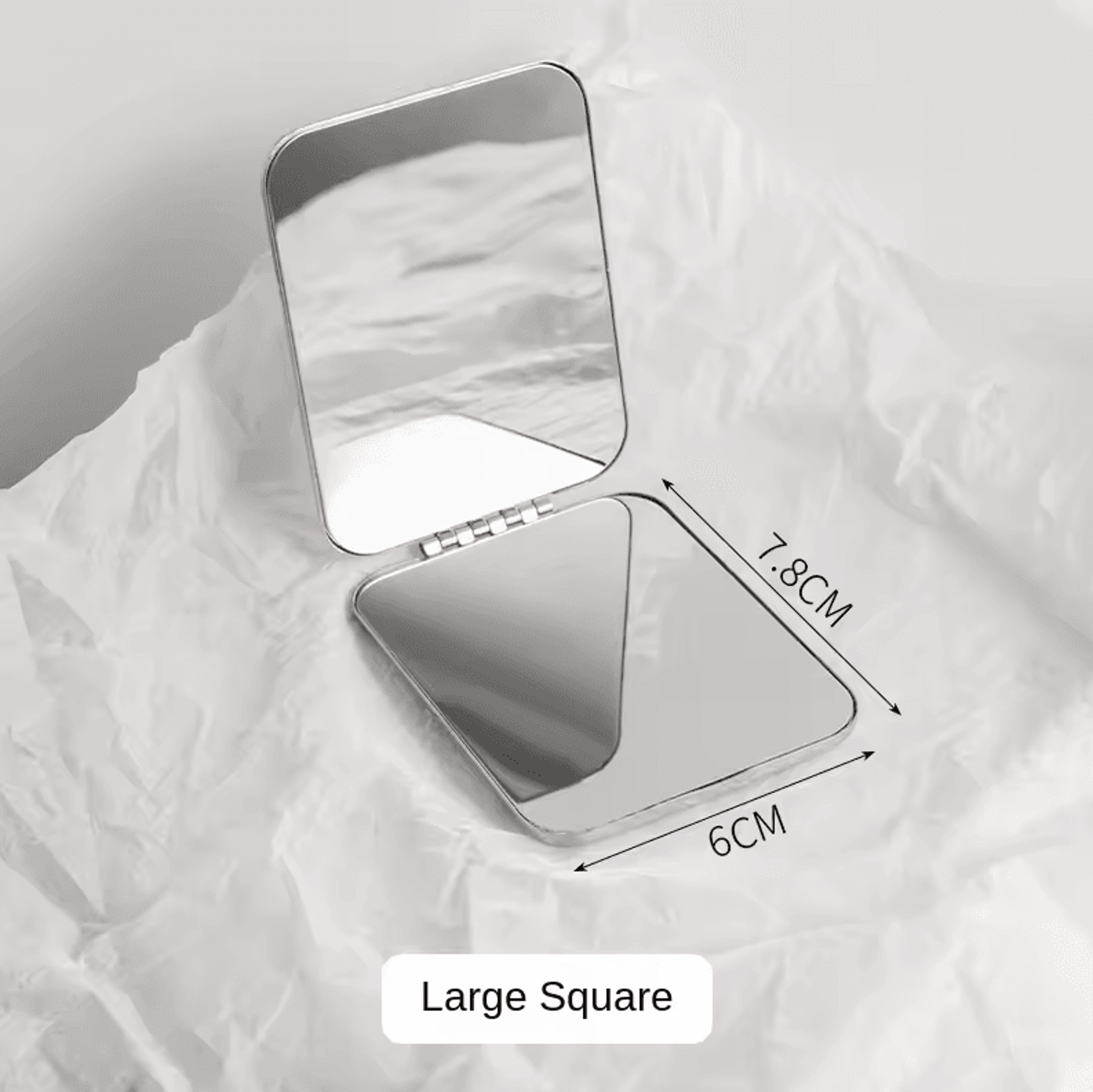 Ultra Slim Folding Cosmetic Mirror  Shatterproof Stainless Steel Portable Pocket Makeup Mirror 6