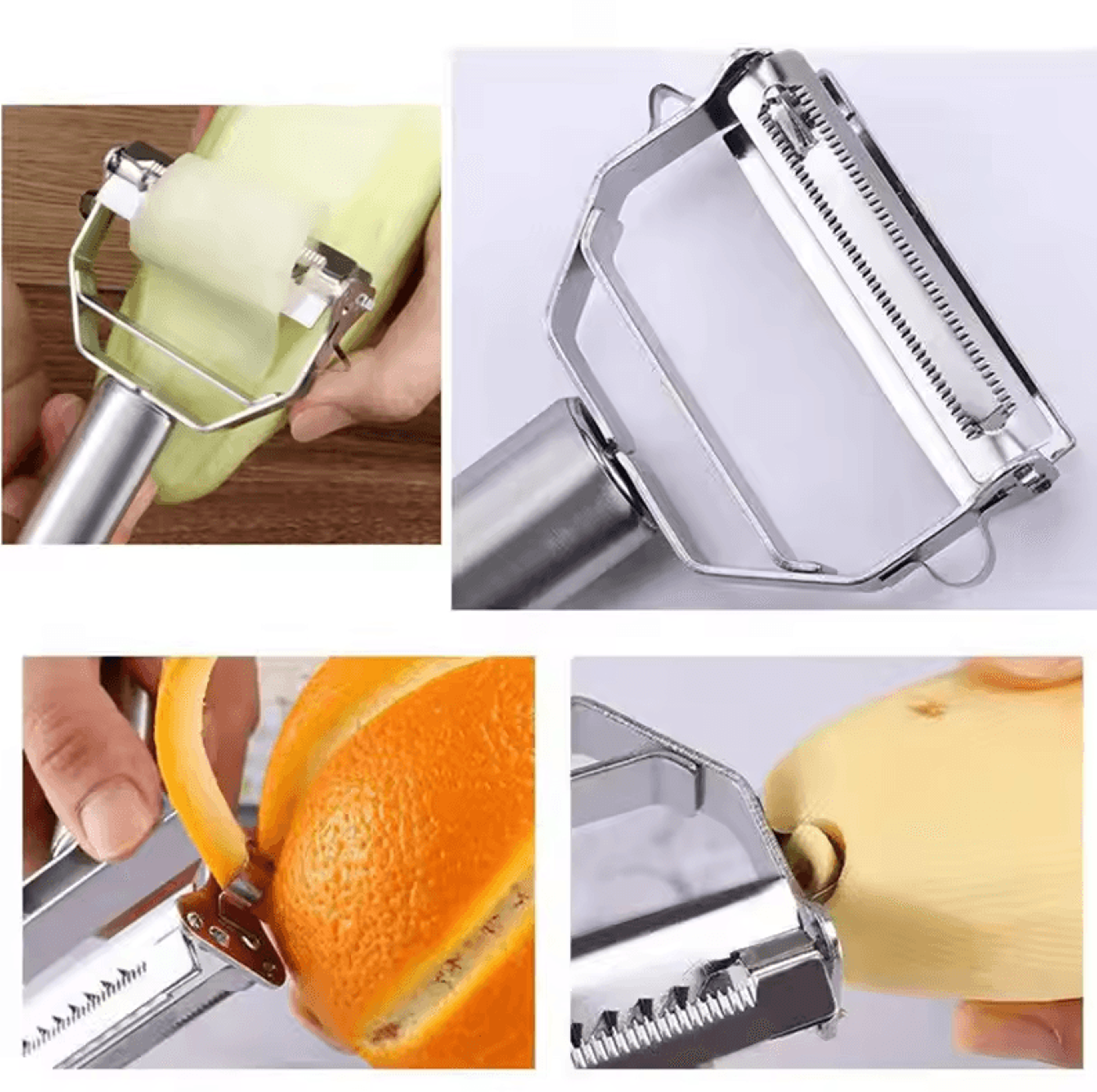DoubleHead Stainless Steel Vegetable Peeler  MultiFunction Fruit  Melon Planer For Kitchen 3
