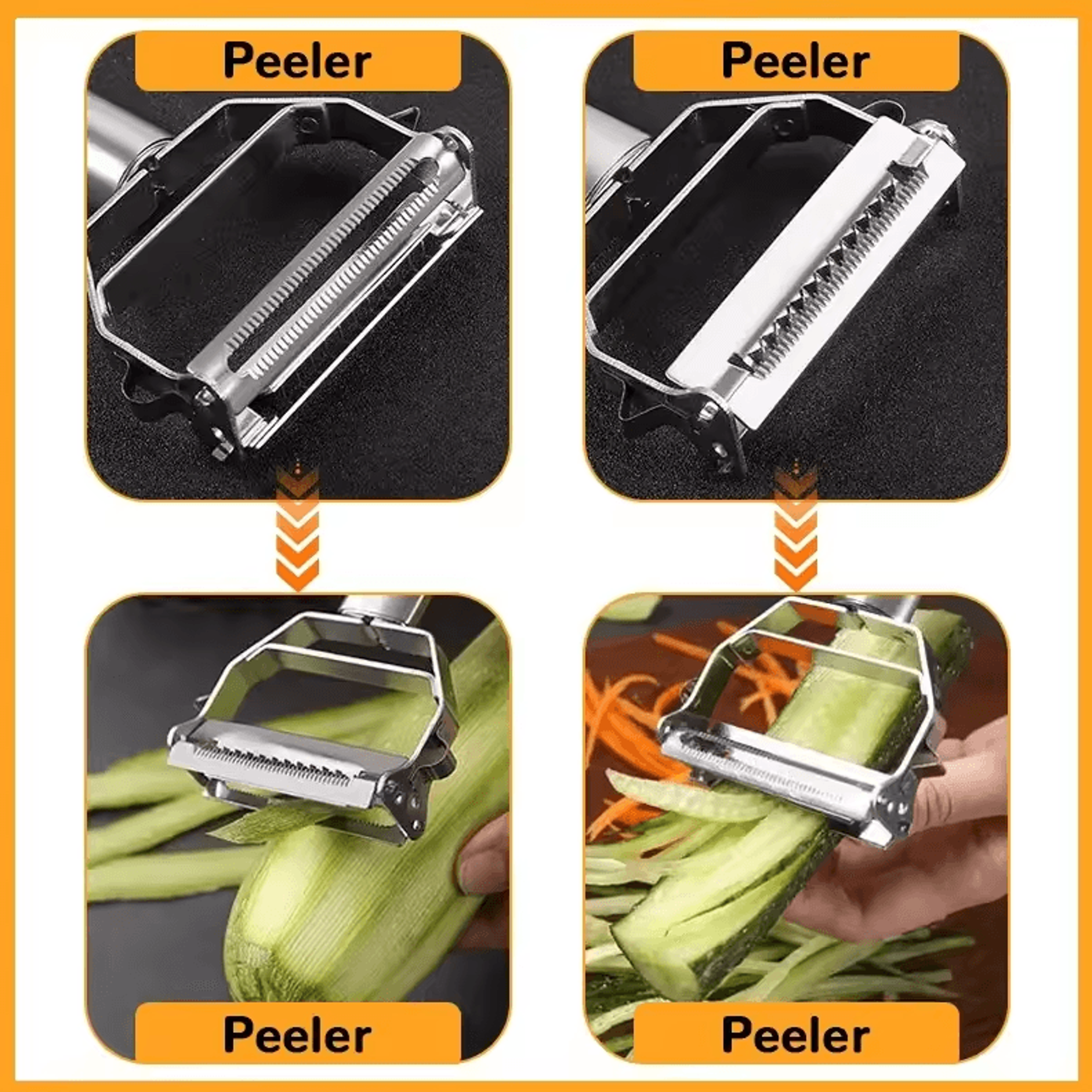 DoubleHead Stainless Steel Vegetable Peeler  MultiFunction Fruit  Melon Planer For Kitchen 4