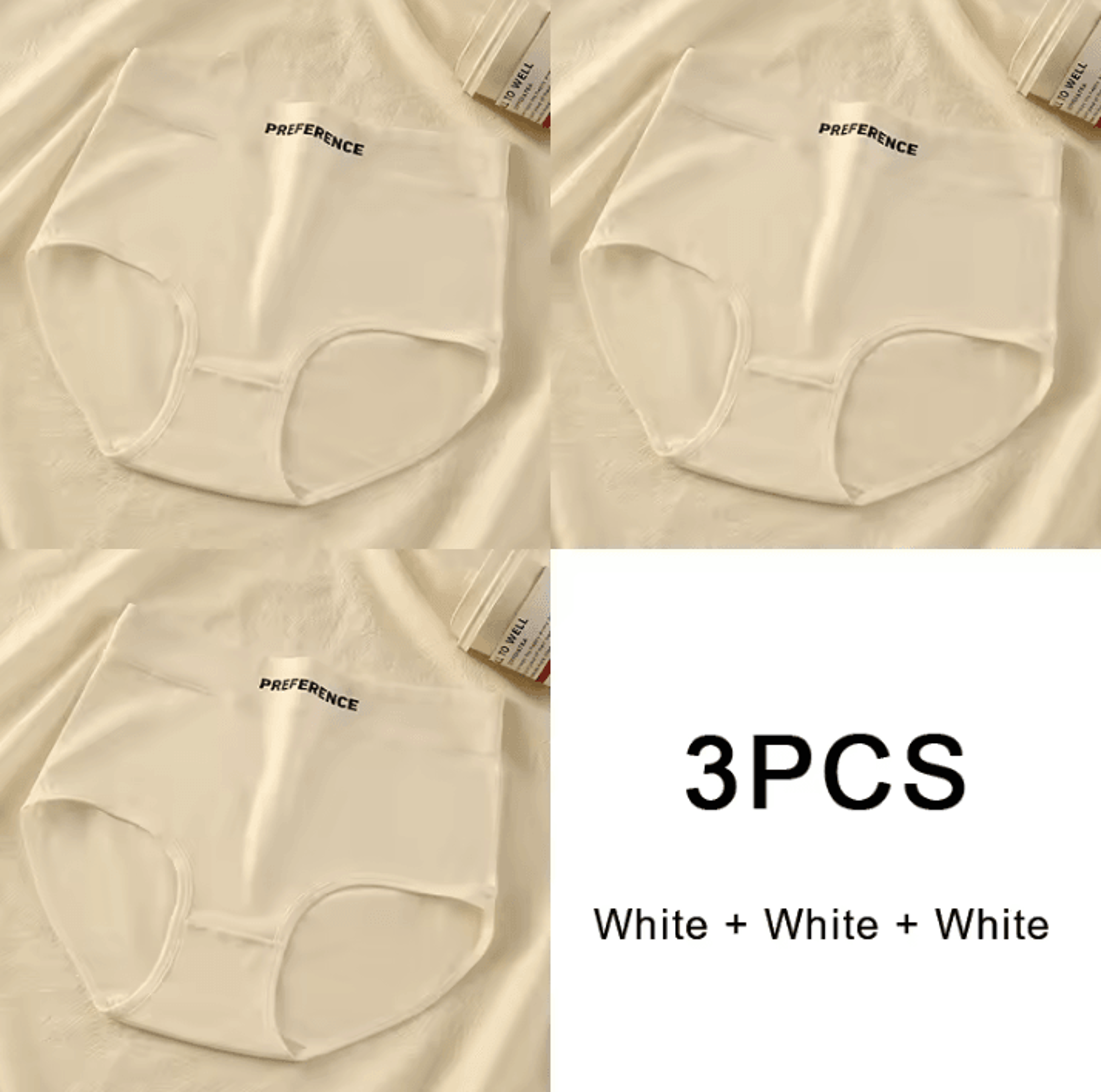 3PCS Womens Cotton HighWaist Breathable Underwear Panty Set 13