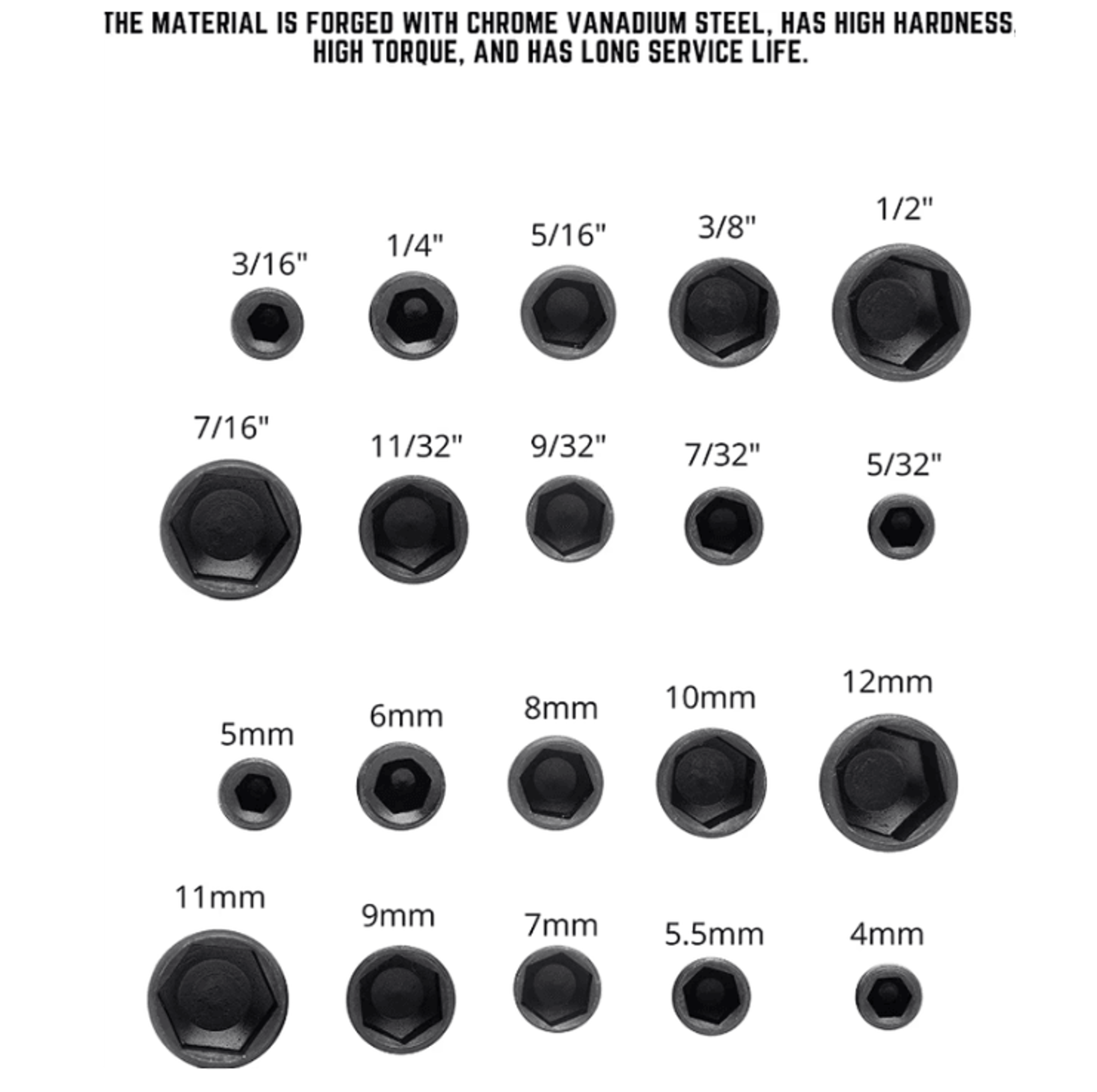 9Piece Hex Socket  Nut Driver Set  MultiSize Screwdriver Bit  Socket Wrench Tool Kit 5mm13mm 4