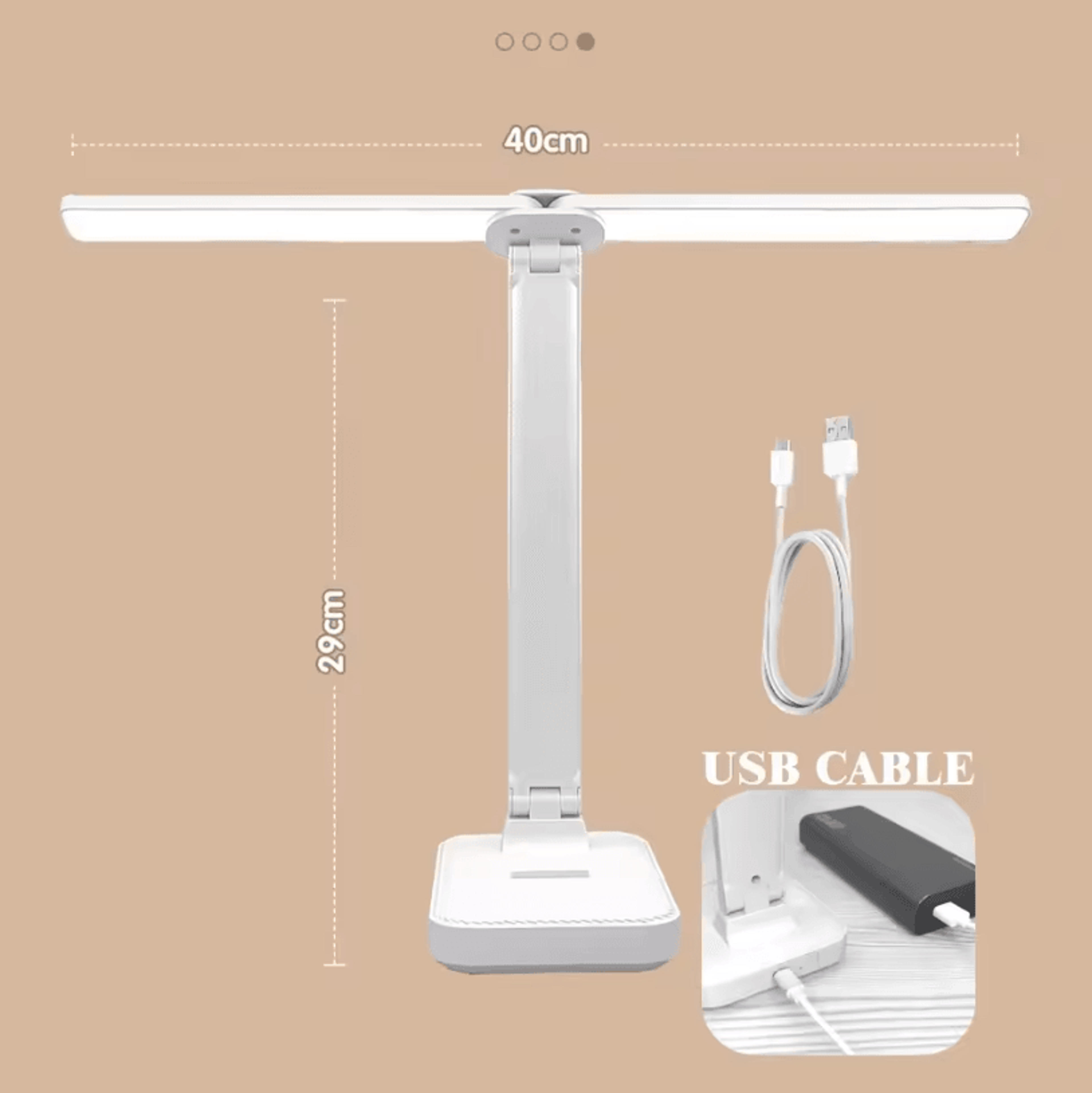 Foldable LED Desk Lamp  USB Rechargeable Table Lamp With 3Level Dimmable Foldable Touch Desk Light  4