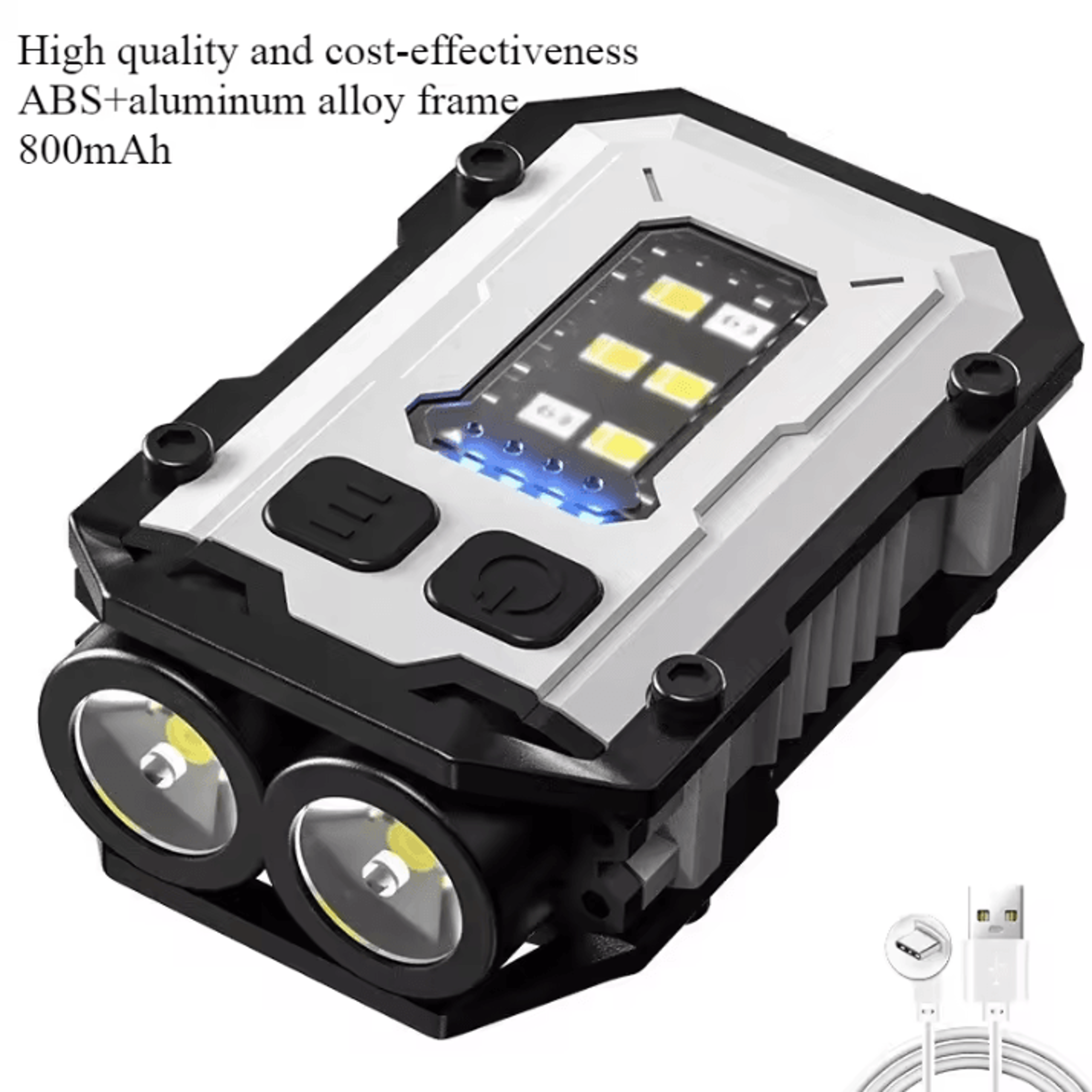 BALDR Pocket Torch Flashlight  Rechargeable EDC Mini Flashlight With Magnetic COB Work Light LED Ke 8