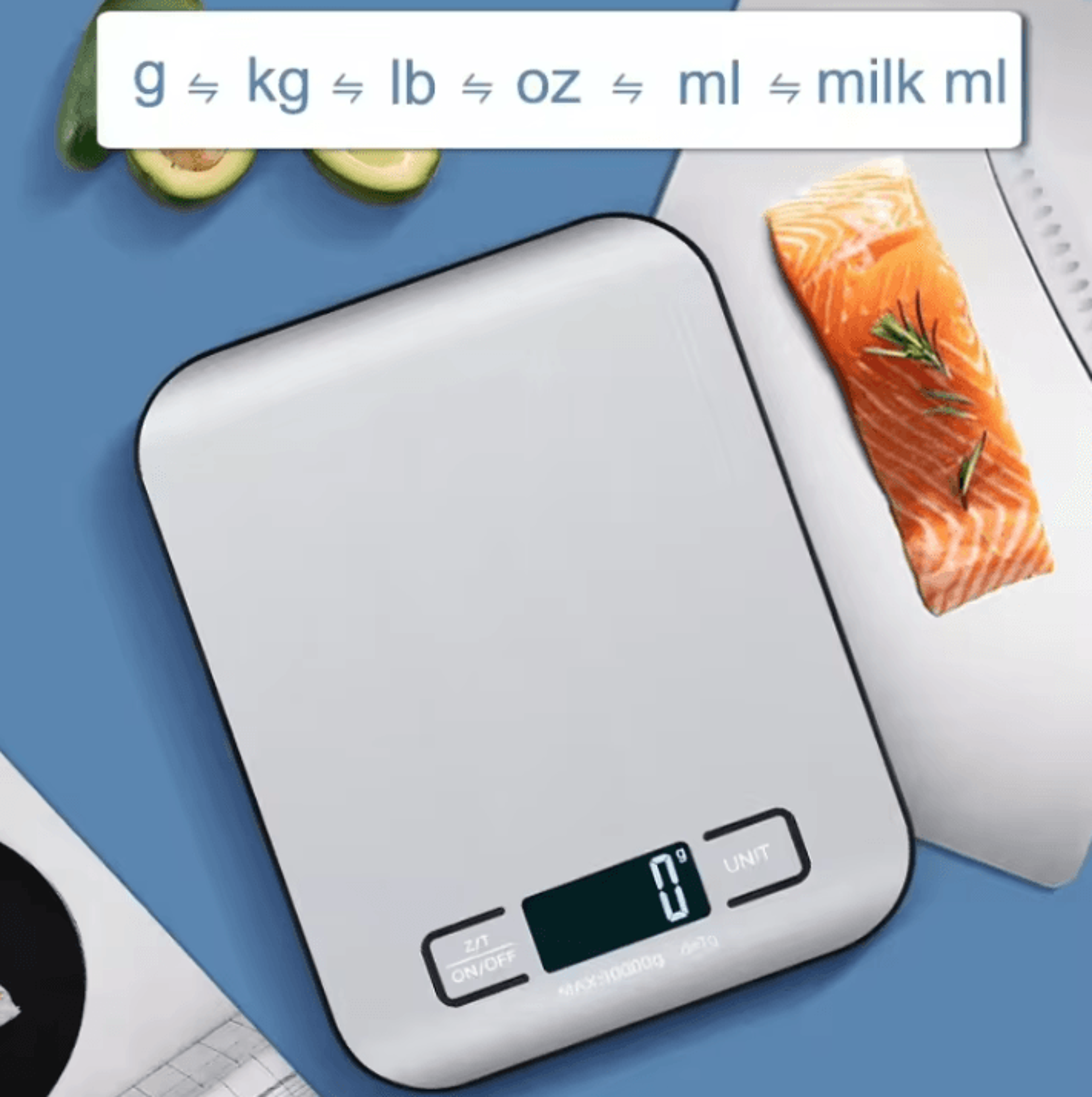 5000 G Digital Kitchen Scale  LCD Food Weighing Scale With Stainless Steel Electronic Scale Panel F 1