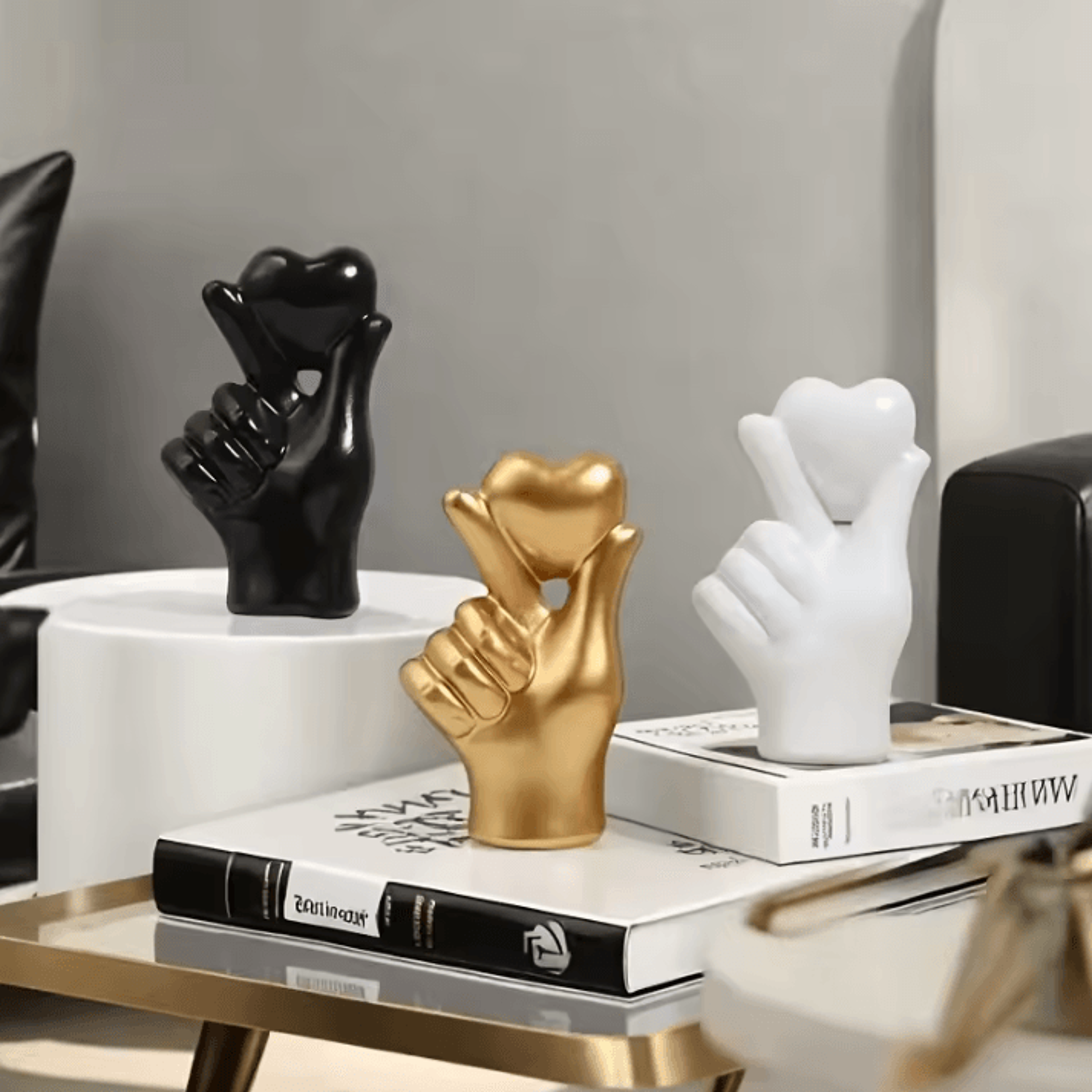 1 Pcs Hand Gesture Figurine Modern Minimalist Resin Home Decor Living Room Ornament And Valentines  0