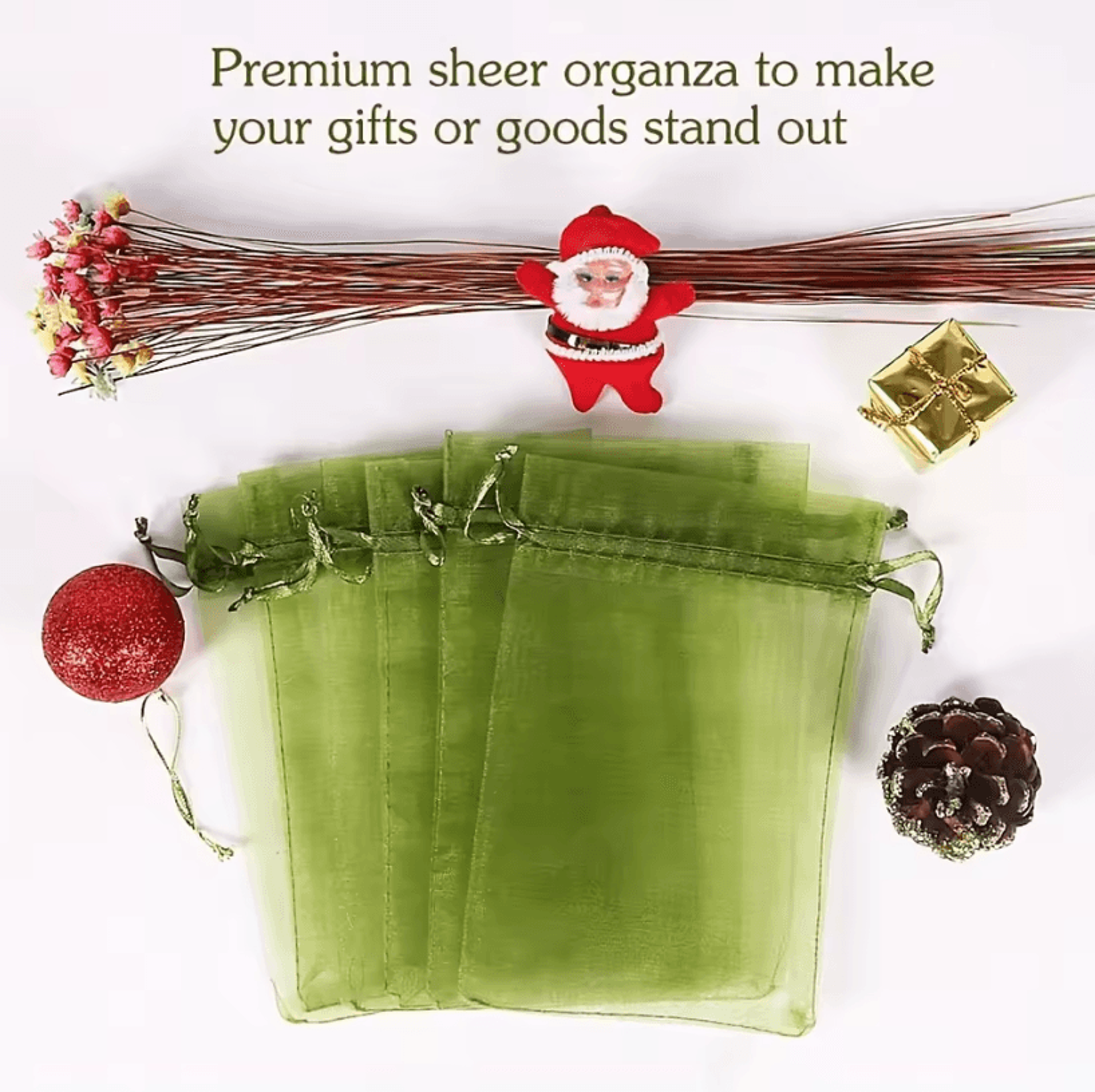 50Pcs Organza Drawstring Bags 394 By 591 In  Sheer Fabric Gift Pouches For Wedding Favor Bags 4