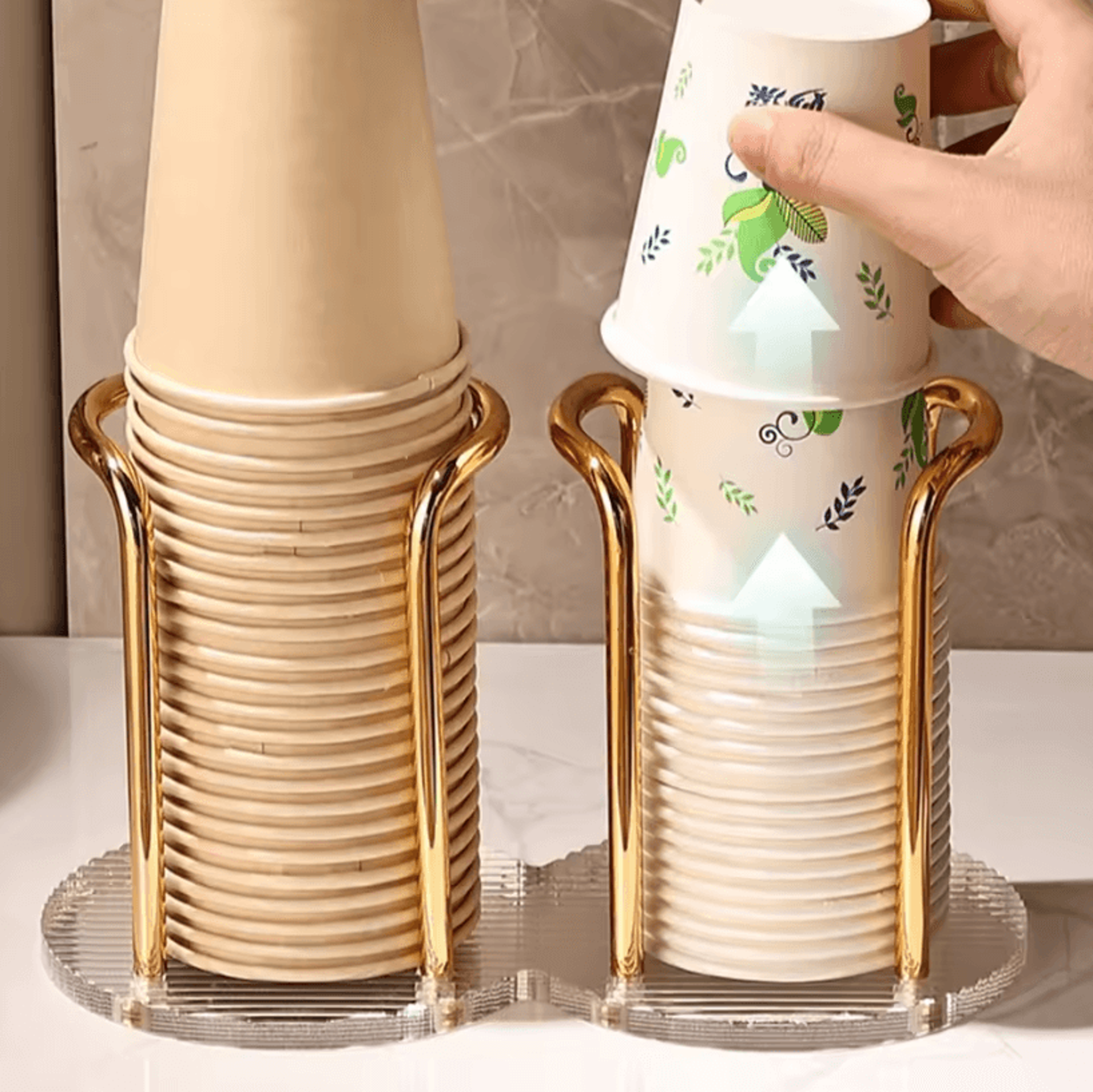 Luxury Cup Storage Holder  Disposable Cup Dispenser And Mug Display Stand For Home Organizer Rack 1