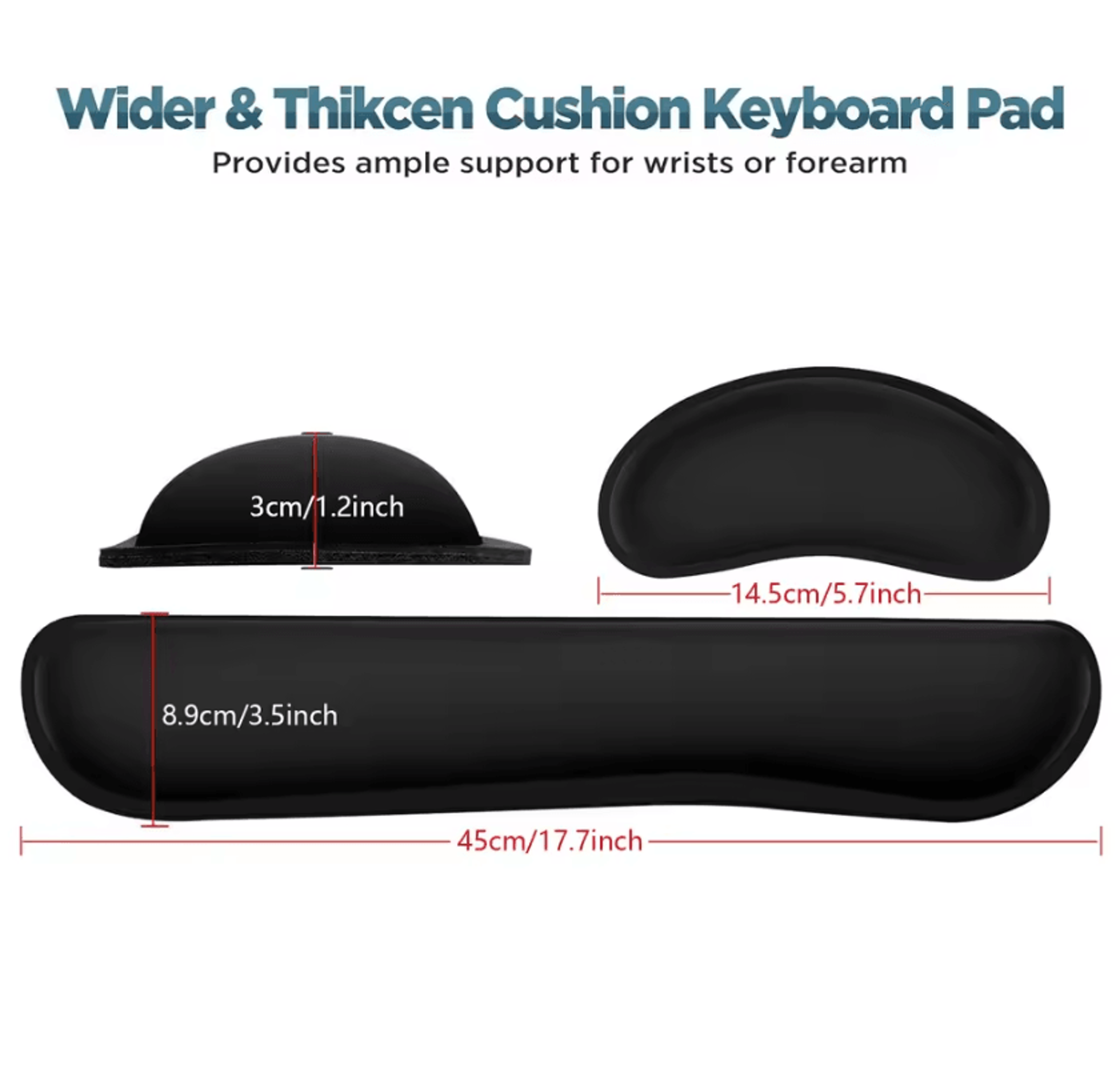 2Pcs Keyboard And Mouse Wrist Rest Set With Silky Gel Memory Foam For Ergonomic Comfort 5