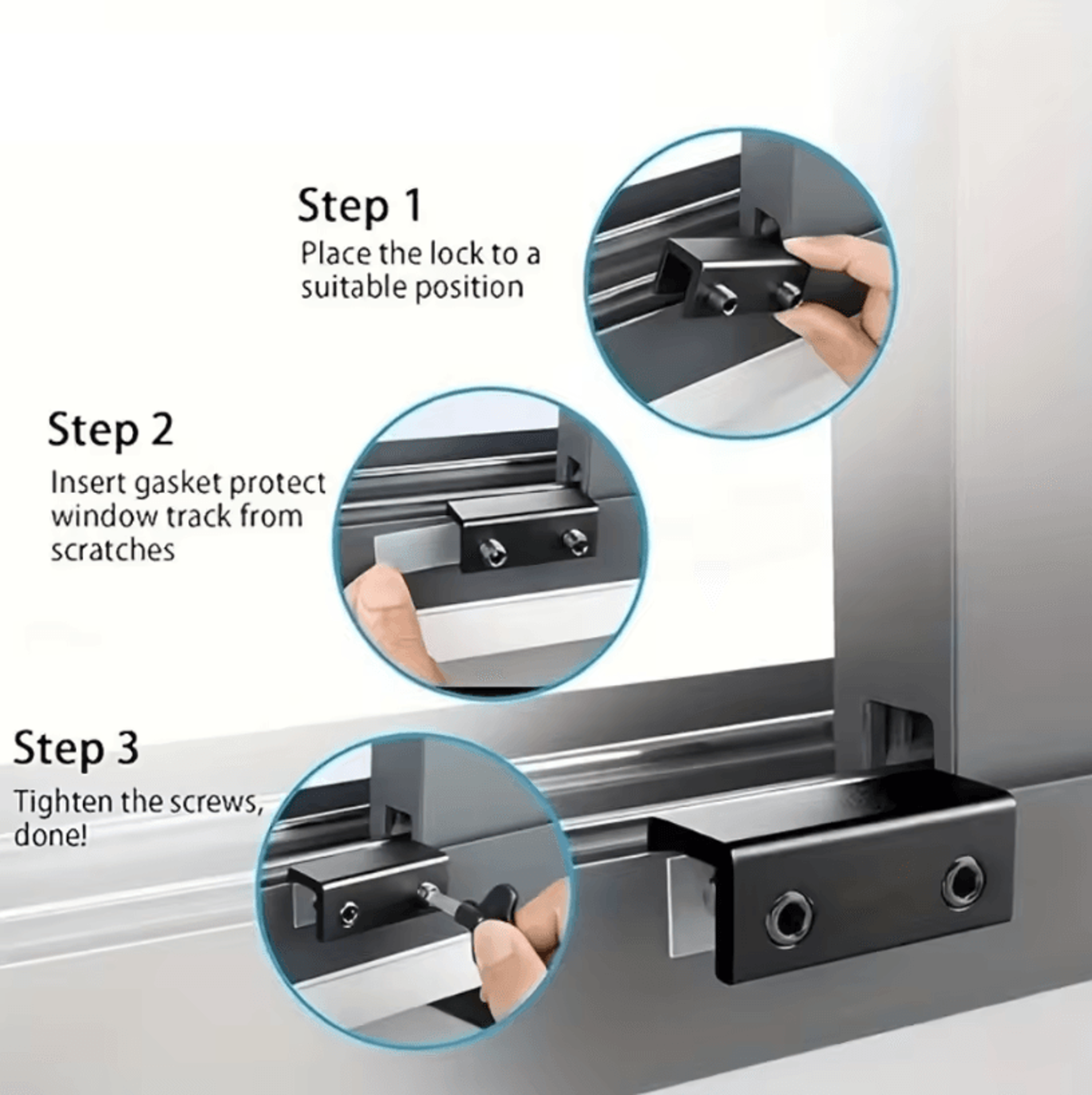 Adjustable Aluminum Window Lock Stopper For Vertical And Horizontal Windows NoDrill Installation 3