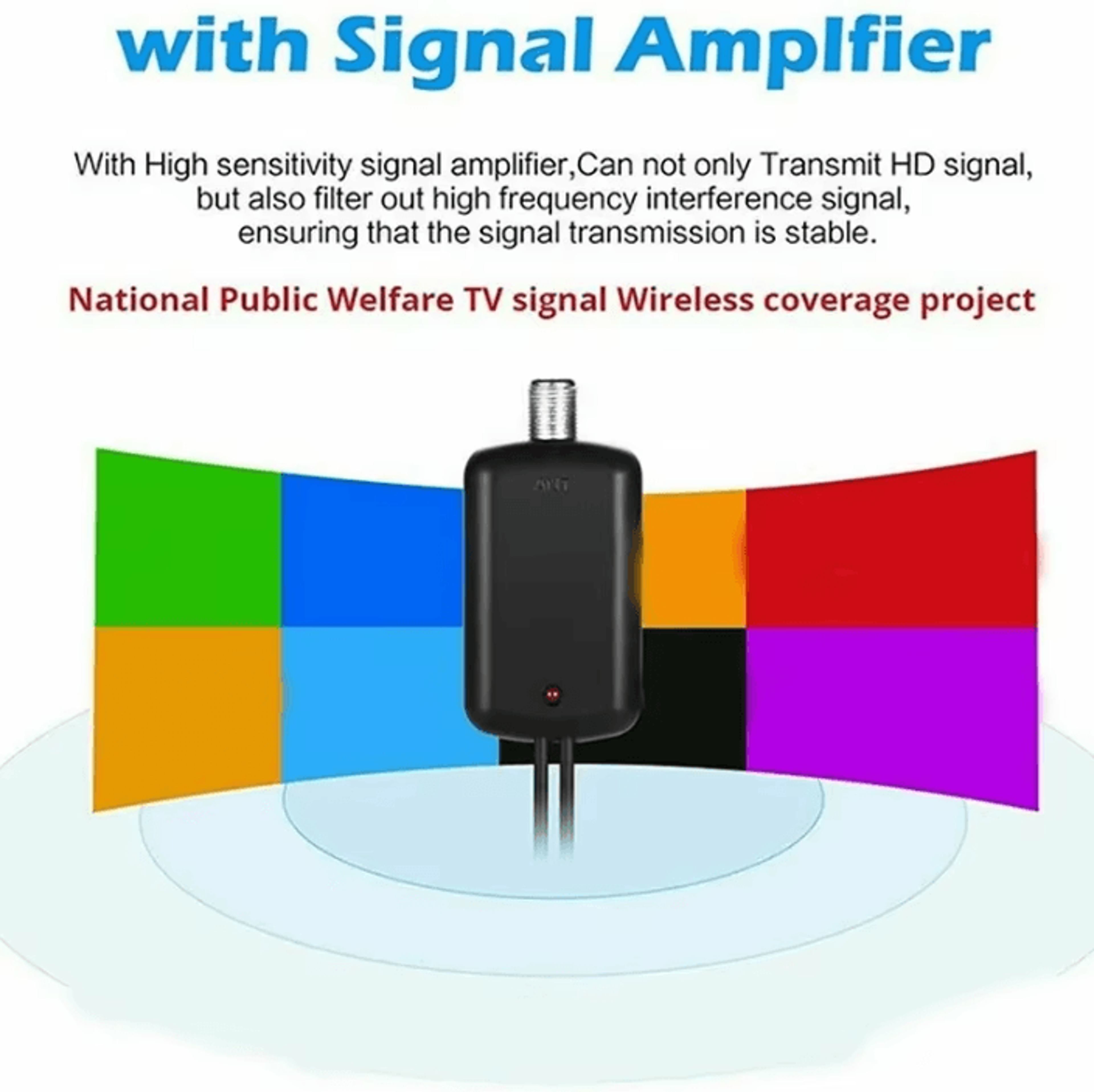 High Gain 4K Digital TV Antenna With EU Plug And Active Signal Booster 2