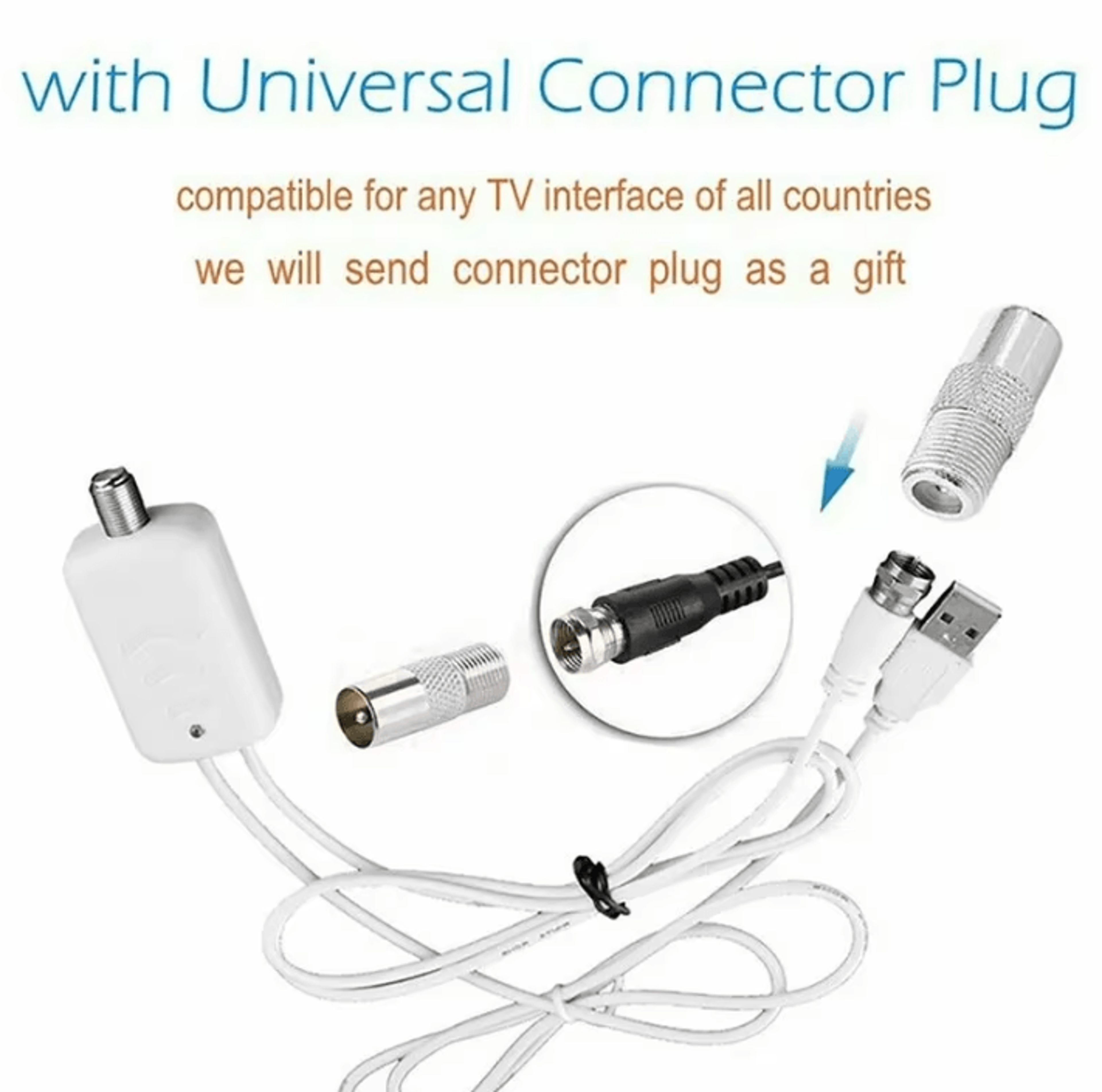 High Gain 4K Digital TV Antenna With EU Plug And Active Signal Booster 4