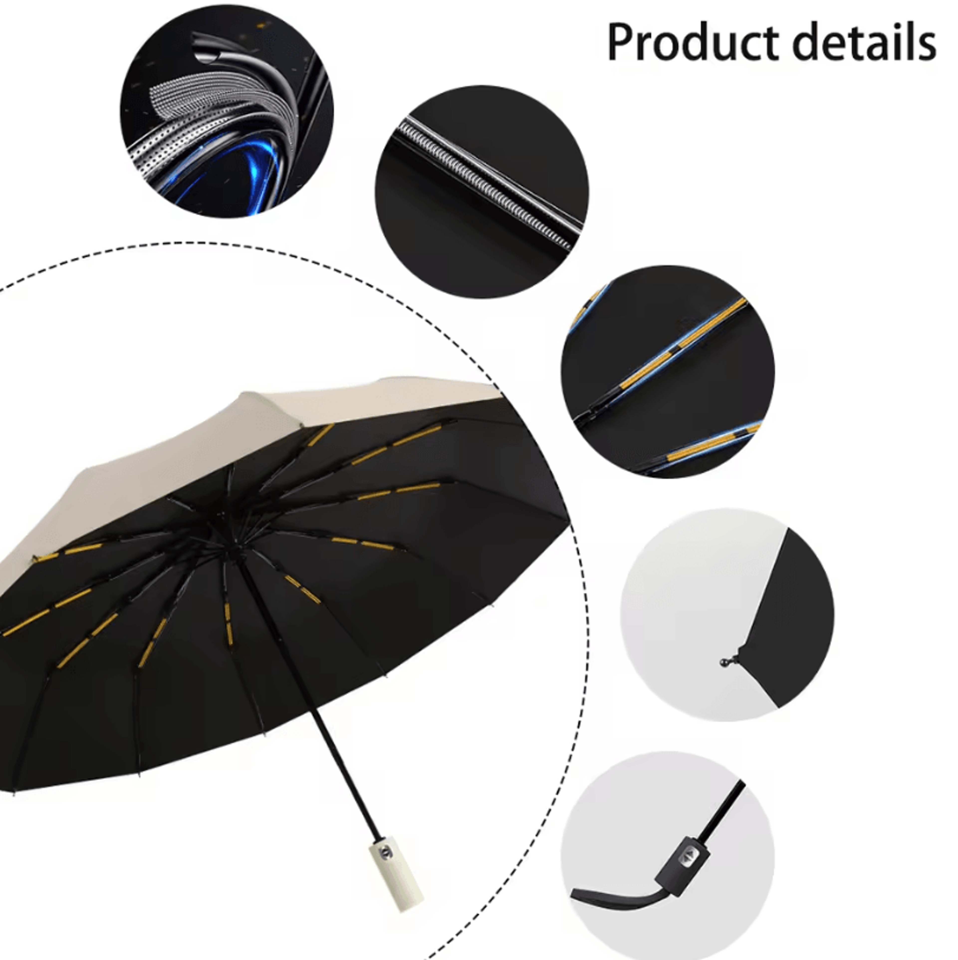 24Bone Automatic Folding Umbrella  Windproof Sunshade For Men  Women 1