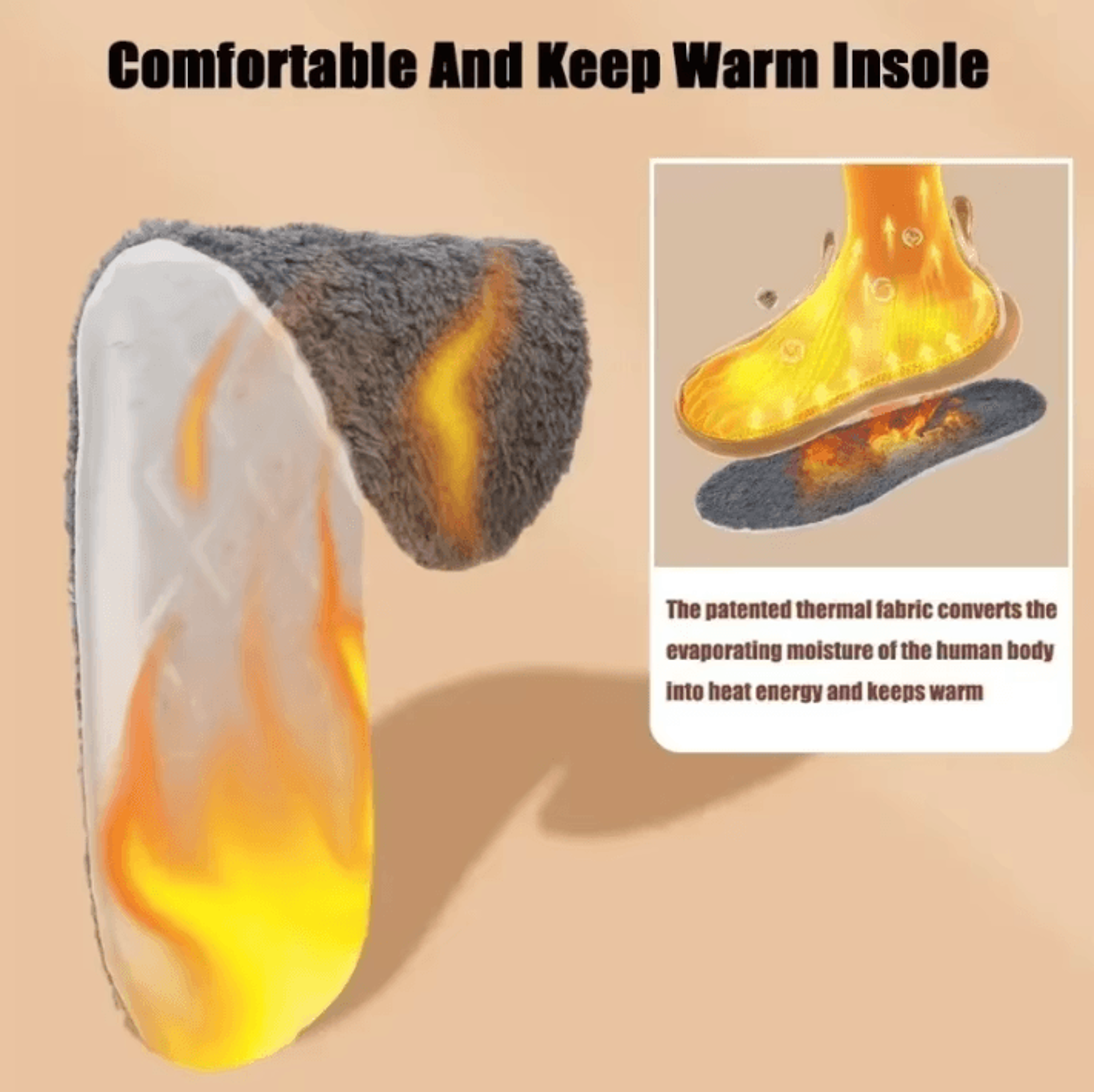 2pcs SelfHeated Thermal Insoles  Winter Warm Memory Foam Shoe Pads For Men  Women 3