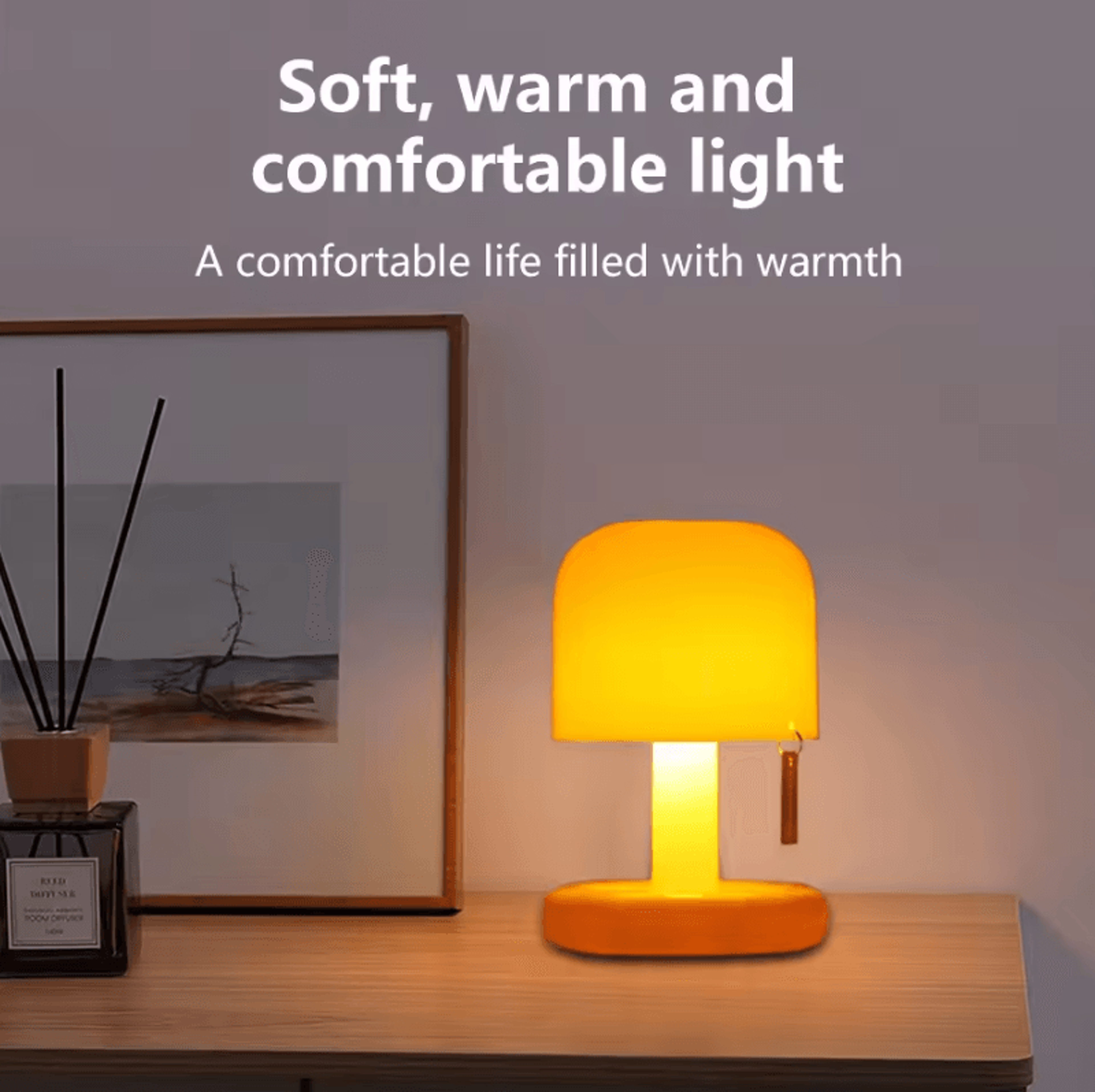 MushroomGlow USB Rechargeable LED Mood Lamp  Mini Sunset Night Light Table  Bedside Decor 1