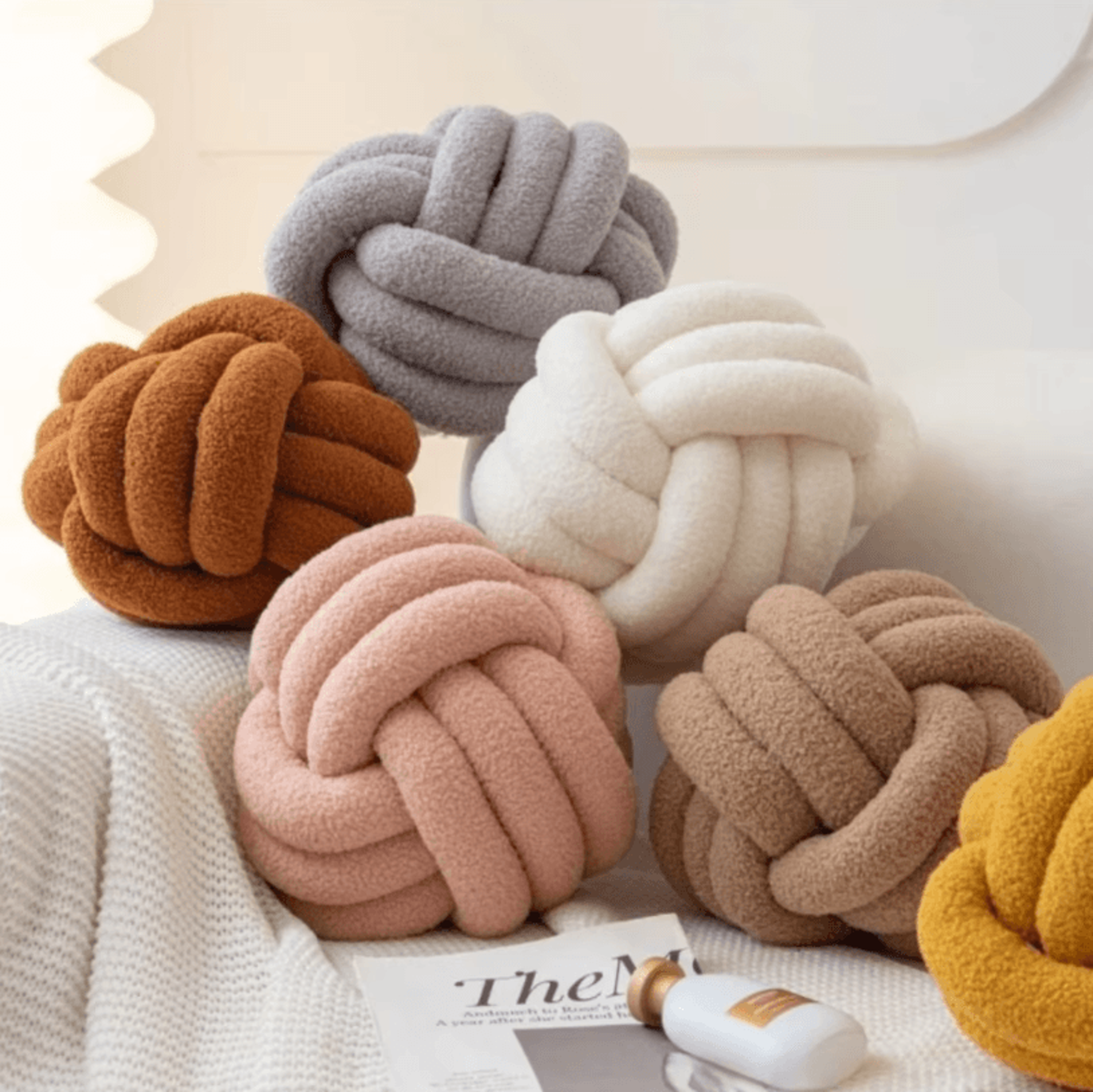 KnotEase Aesthetic Knot Globe Cushion  Soft Nordic Decorative Pillow For Sofa  Home 2