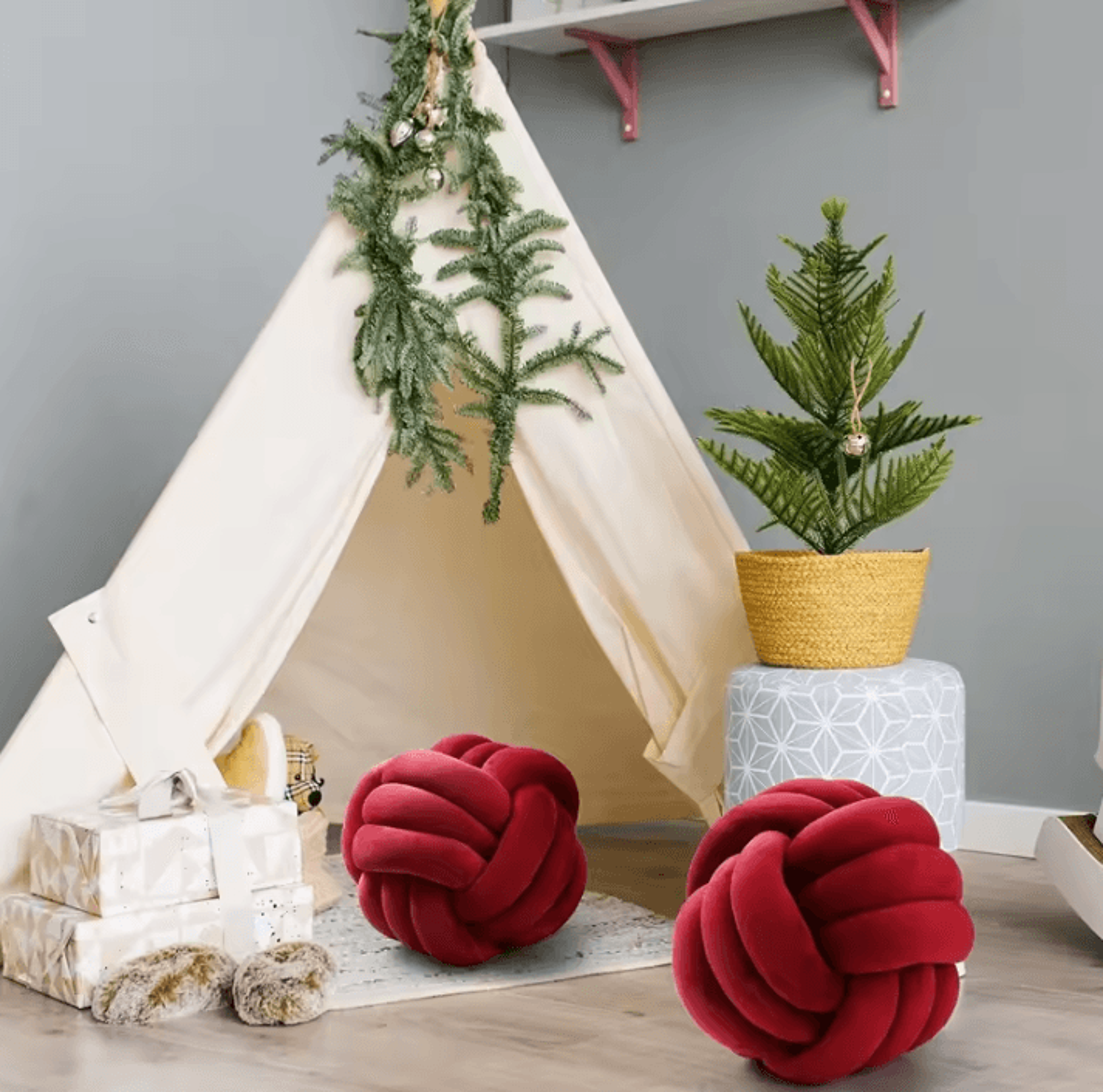 LilacKnot Aesthetic Knot Globe Cushion  Nordic Plush Decorative Pillow For Sofa  Bedroom 4