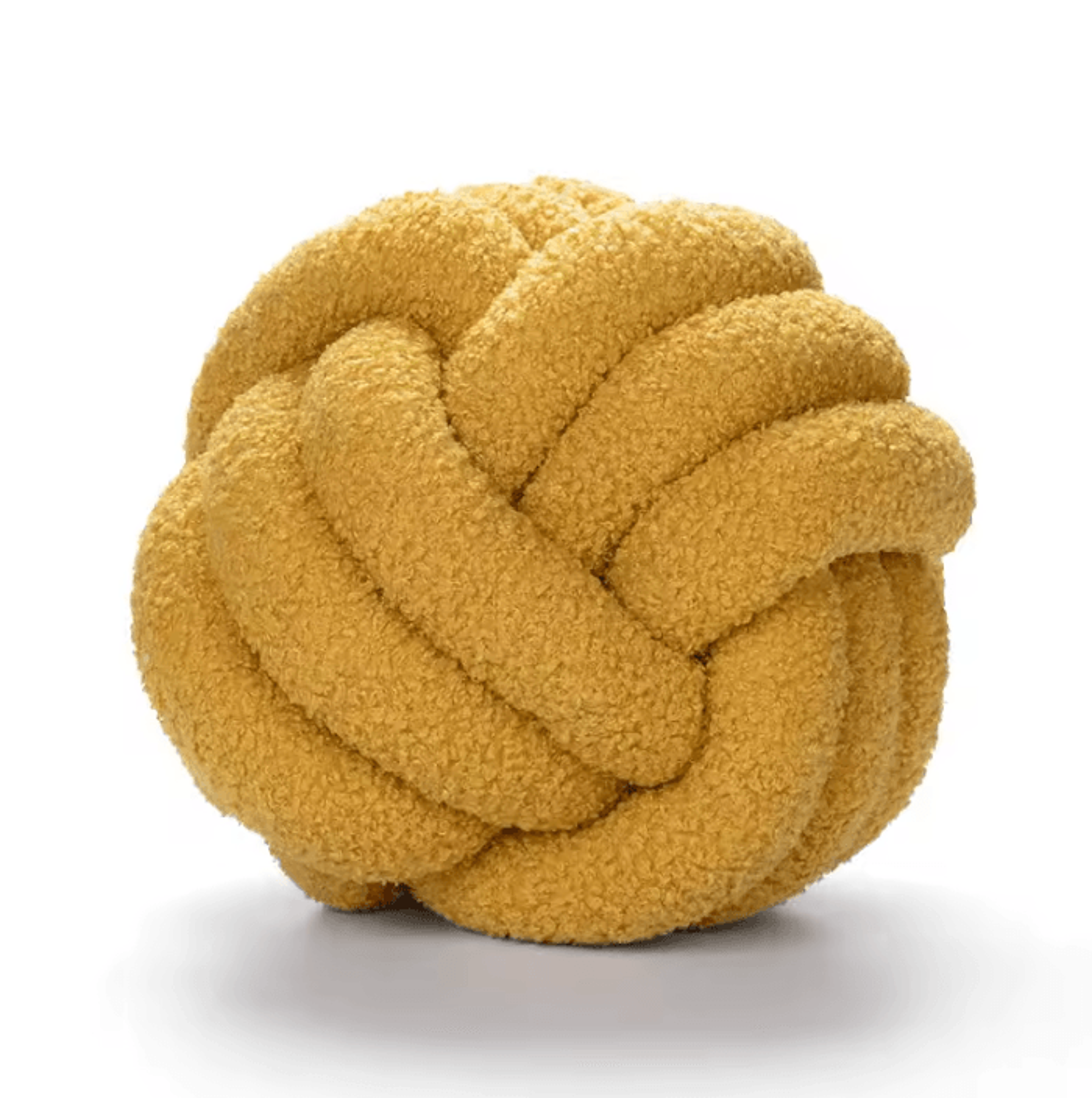 SunKnot 87x87Inch Handmade Knotted Plush Pillow  Yellow Round Decorative Cushion For Sofa  Home Dec 12