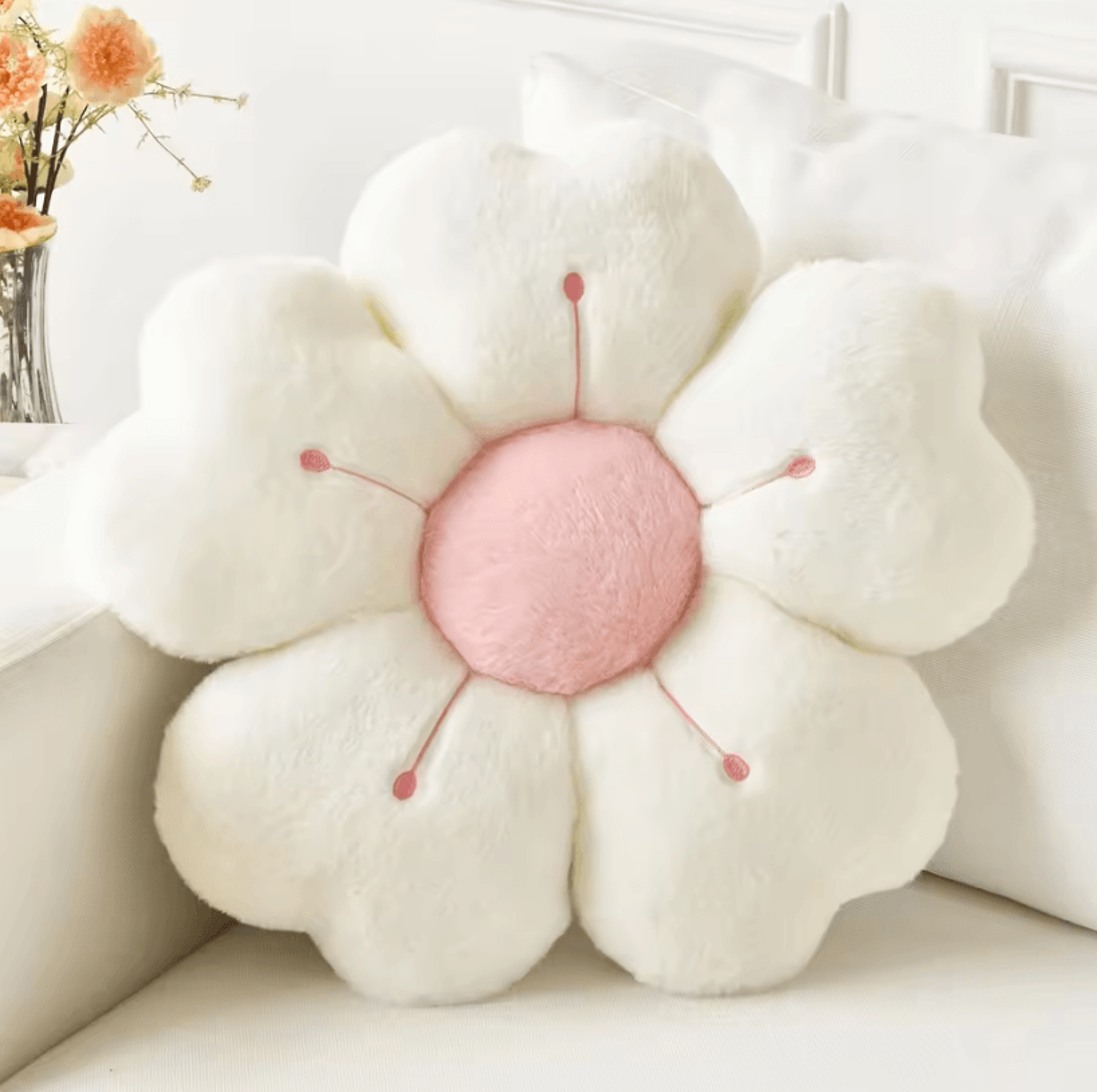 BloomSoft Plush Daisy Flower Pillow  Cozy Decorative Cushion For Bed  Sofa 5