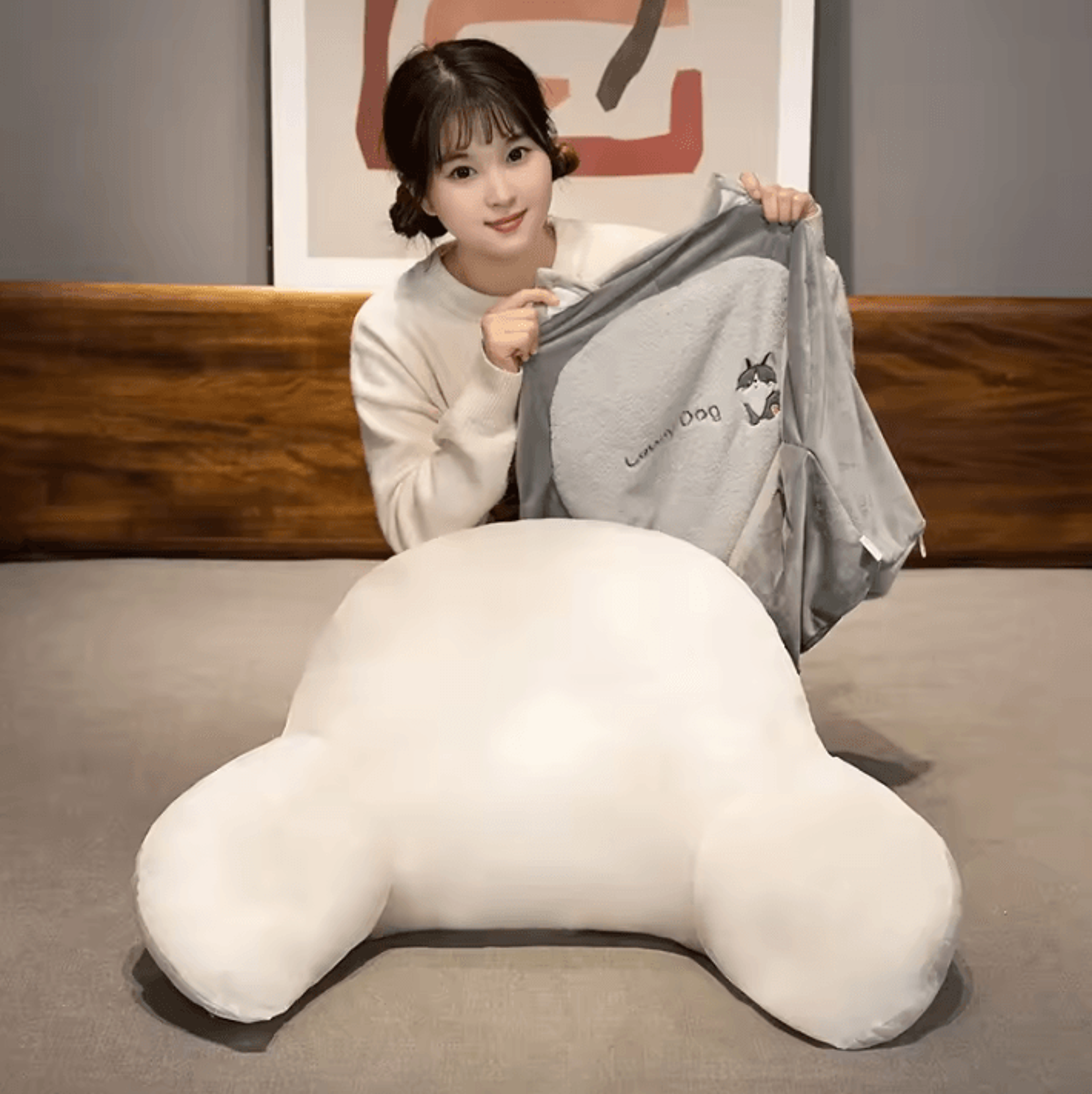 CloudRest Support Backrest Pillow  Plush Bed  Sofa Waist Protection Cushion 5
