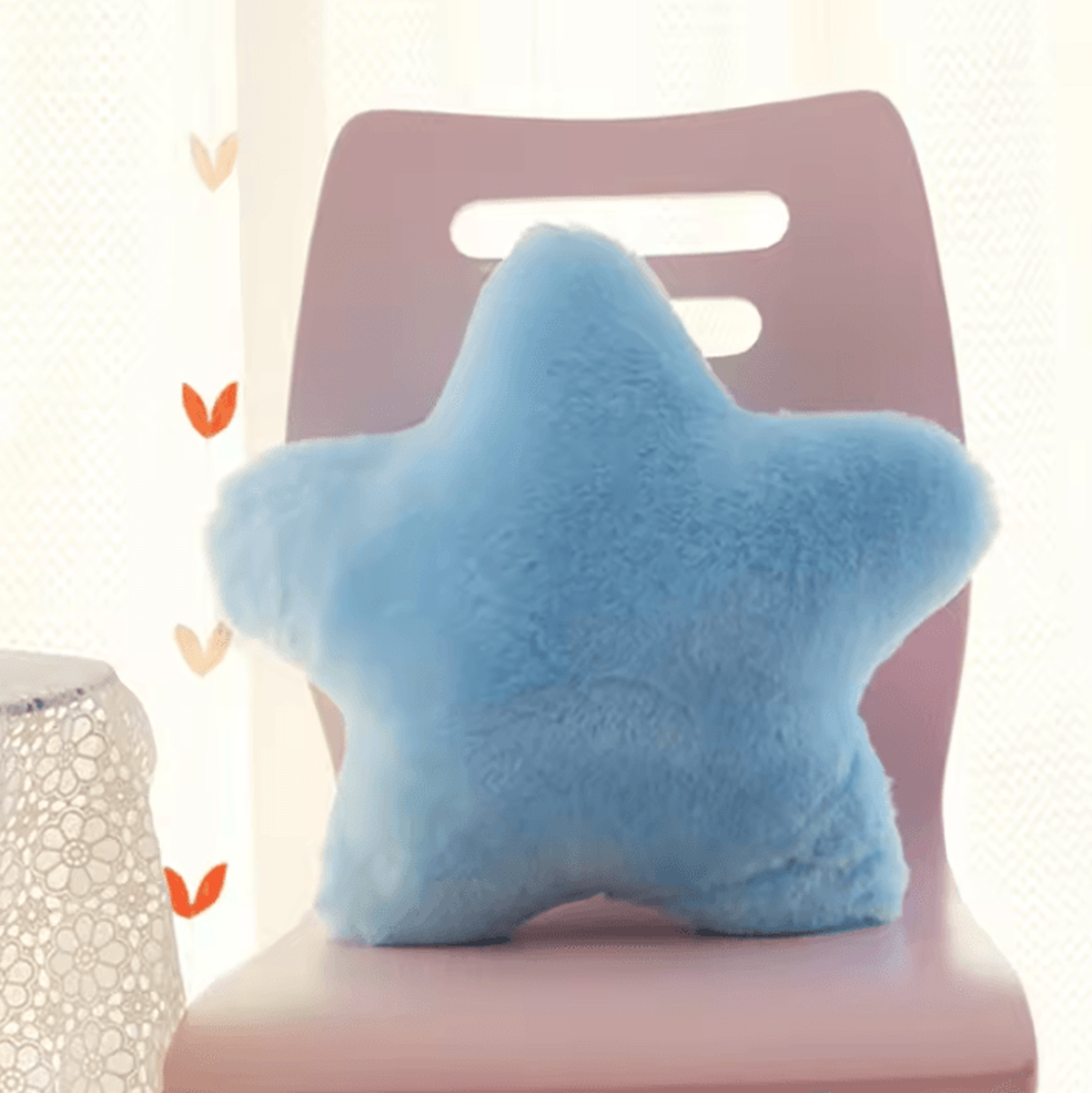 StarGlow Plush FivePointed Star Pillow157 Inches  Soft Yellow Pink  Red Decorative Cushion For Sofa 3