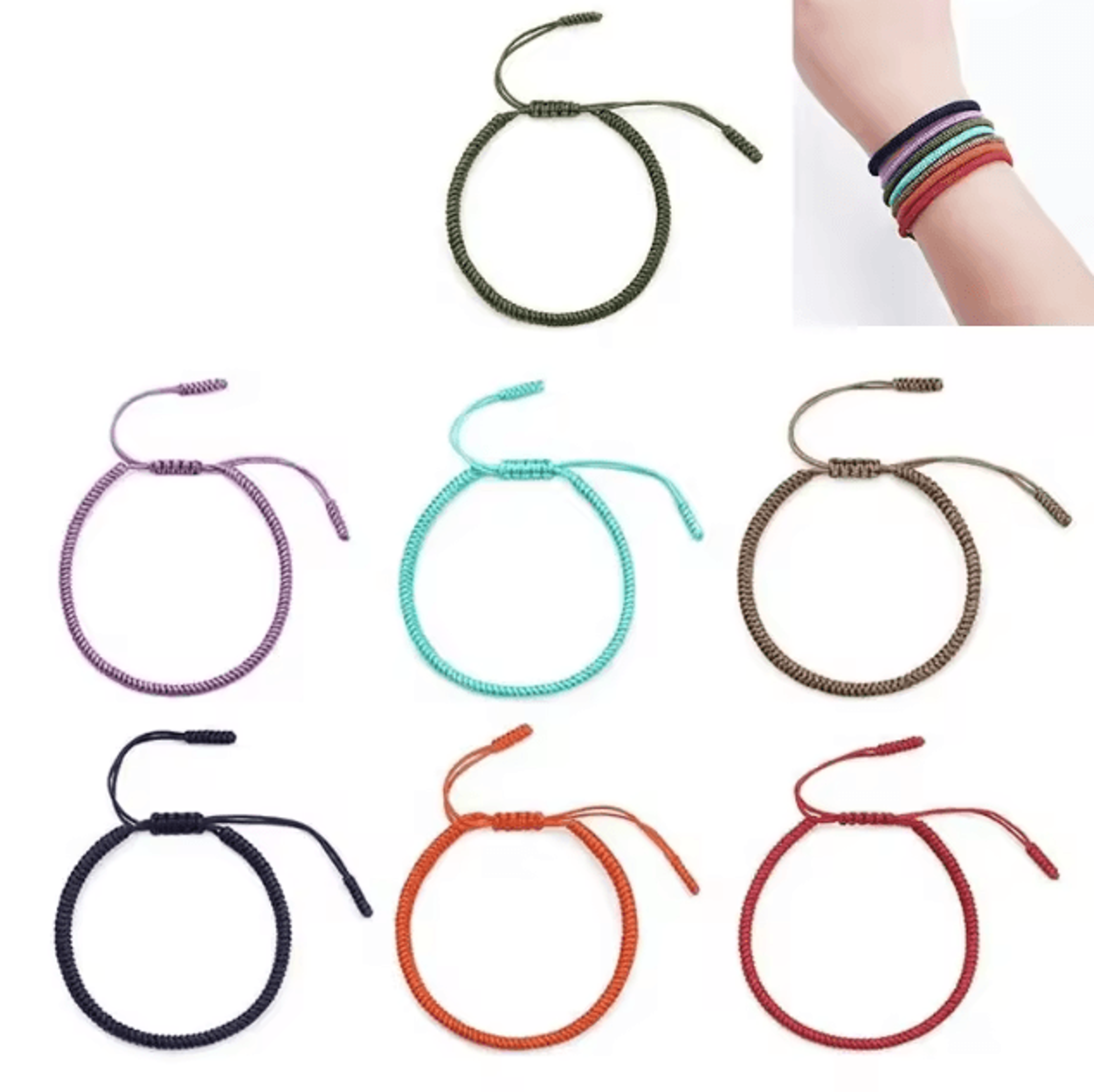 UnityWeave 7Color Woven Bracelet  Handmade Long Distance Relationship  Romantic Gift Rope 0