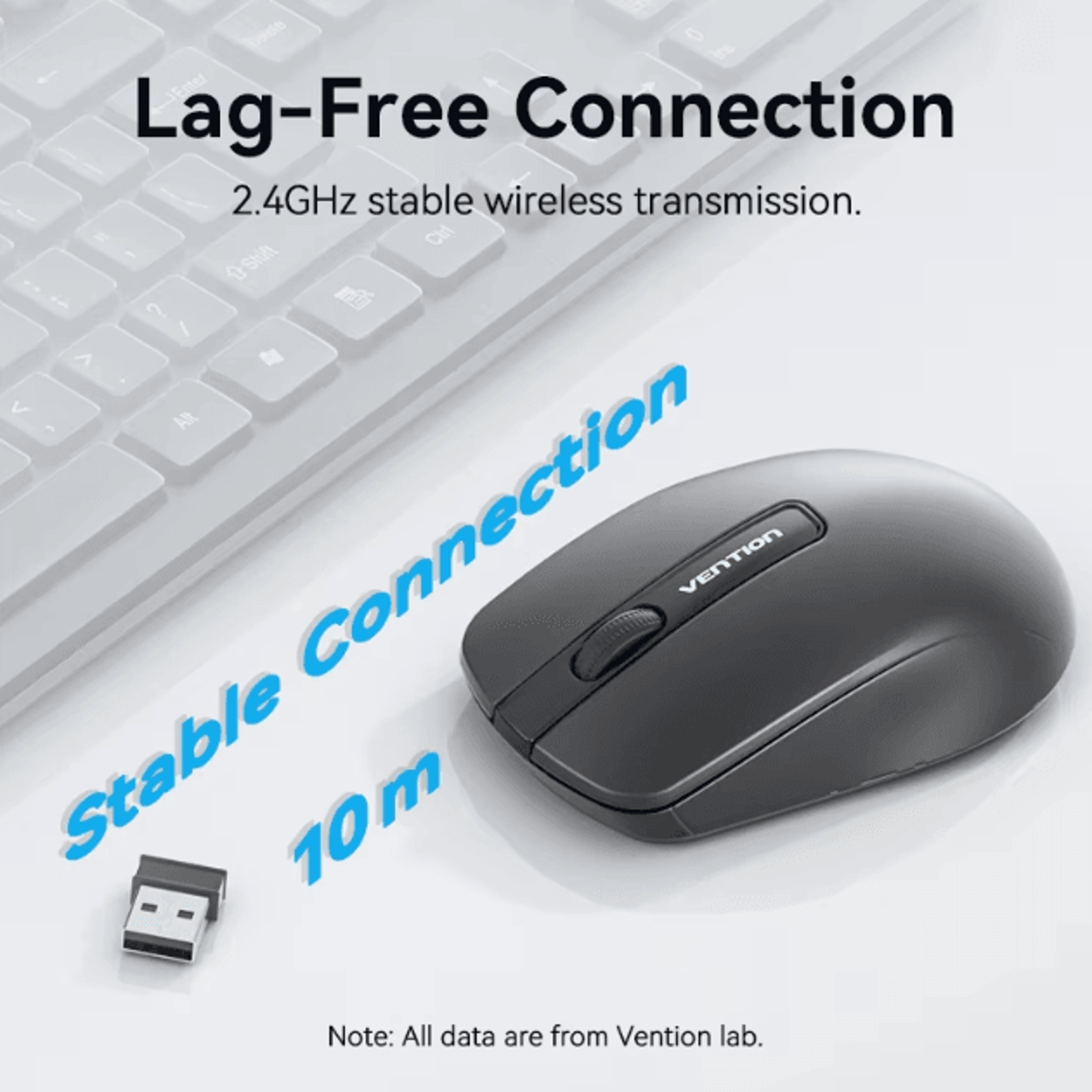 Vention 24 G Wireless Ergonomic Mouse  1200 DPI USB Receiver For PC Laptop  Tablet 1
