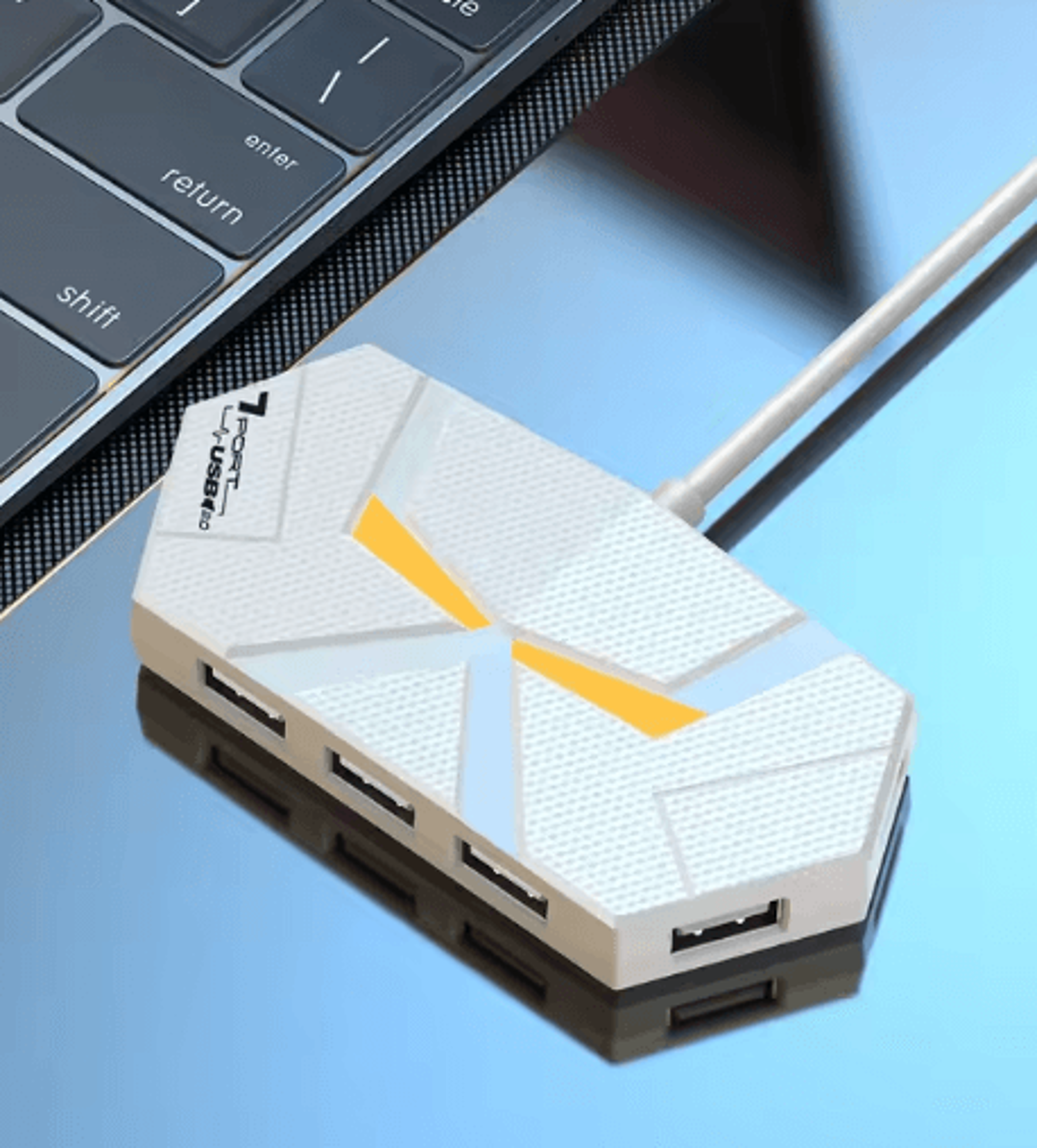 06CM12M HUB 7port Compatible USB20 Expansion Splitter Laptop Connect Hard Drive Computer TYPEC Stab 8
