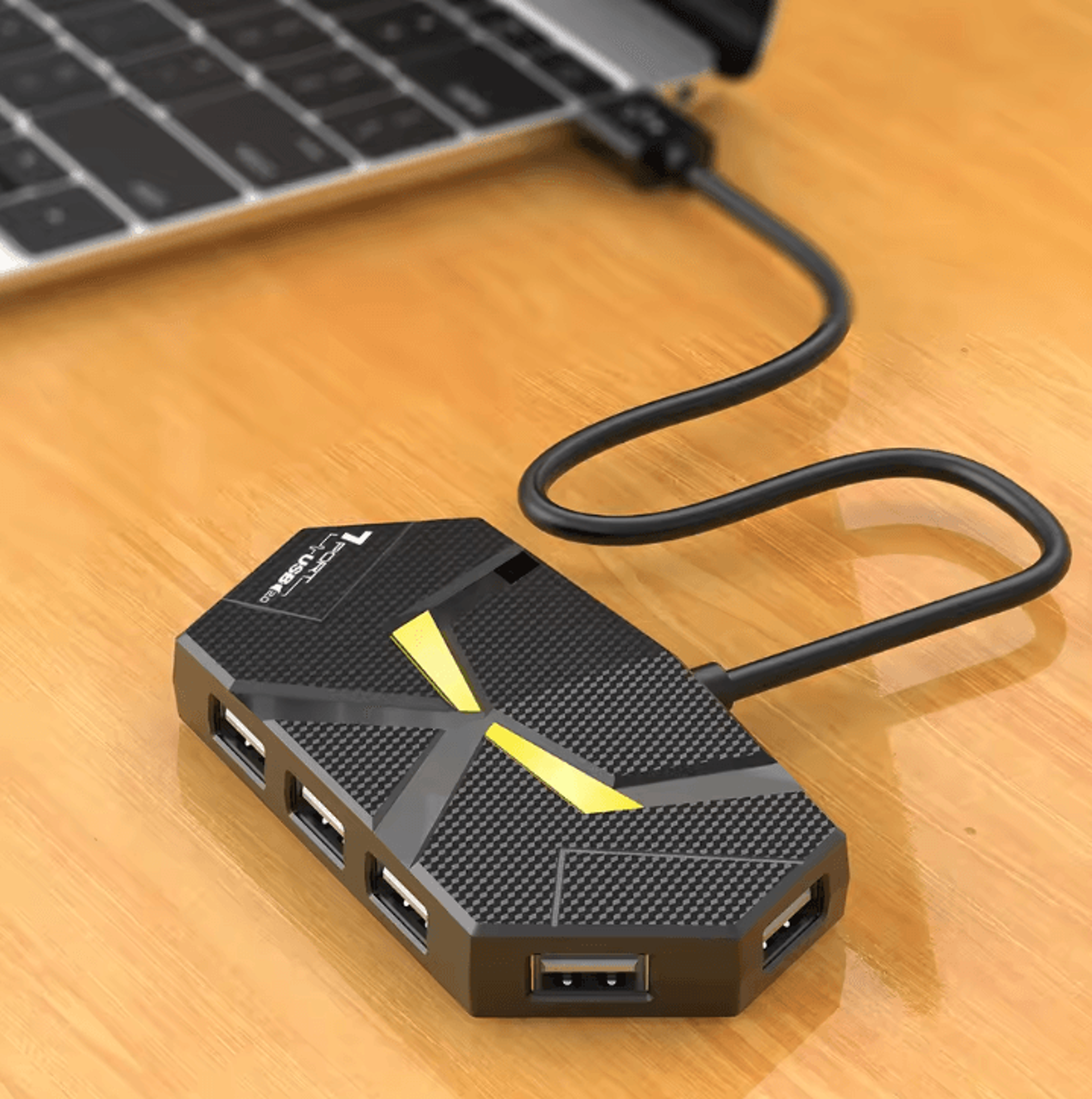 06CM12M HUB 7port Compatible USB20 Expansion Splitter Laptop Connect Hard Drive Computer TYPEC Stab 9