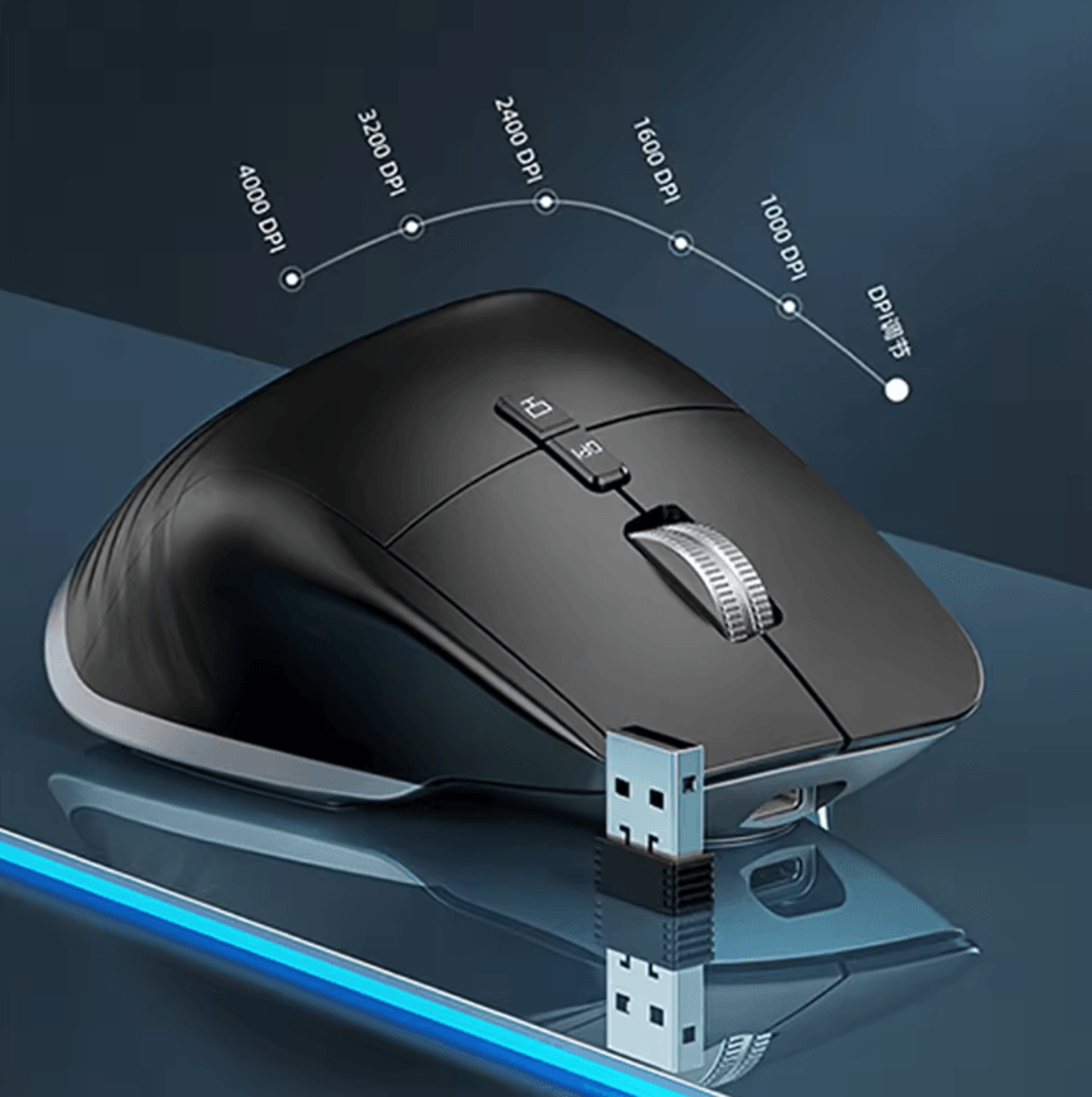 MultiDevice Wireless Mouse Bluetooth 50  30 Mouse 24G Wireless Portable Optical Mouse Ergonomic Rig 4