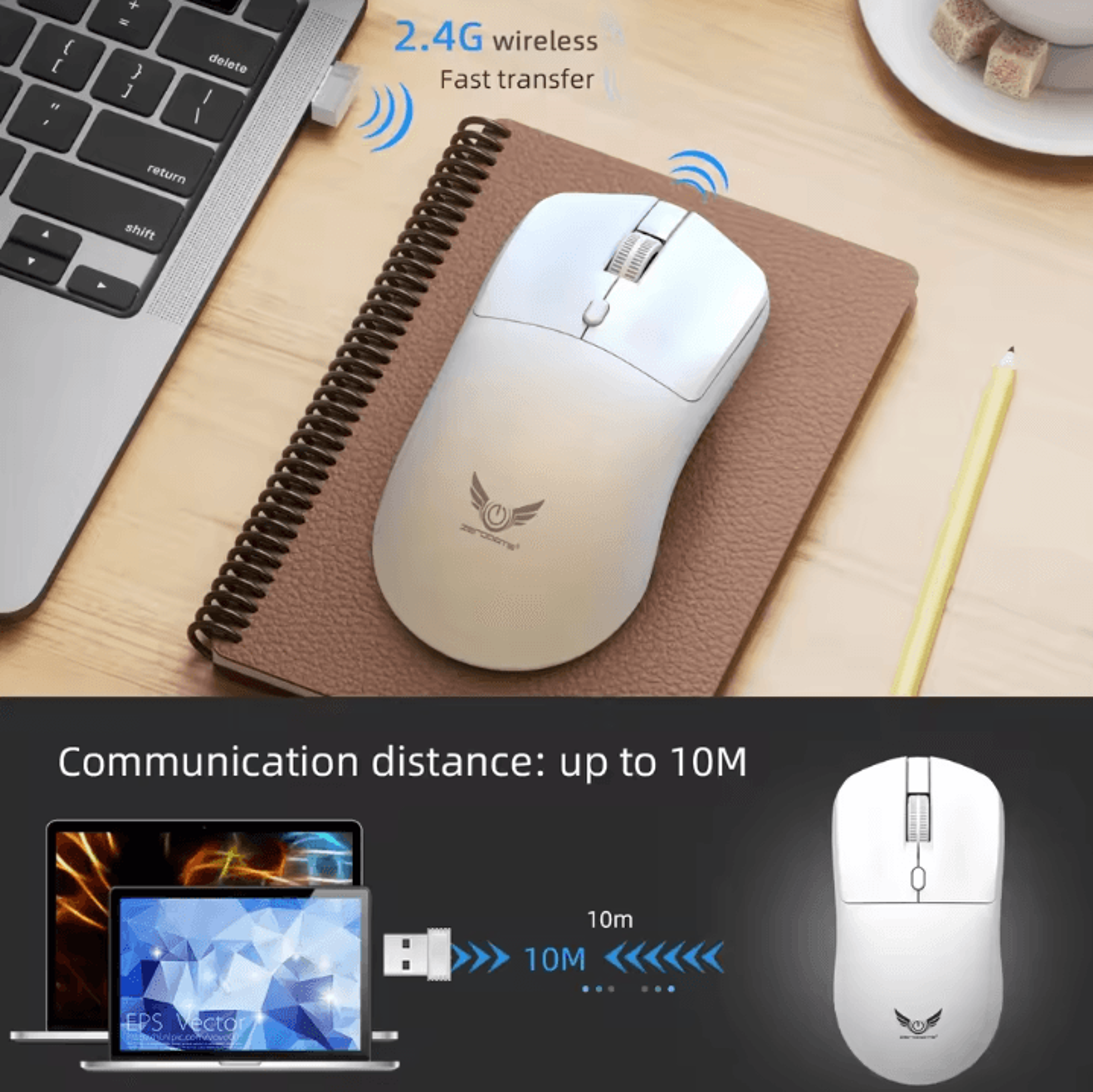 ProGlide 24 G Wireless Optical Mouse  3Level DPI Ergonomic Mouse For PC  Laptop 3