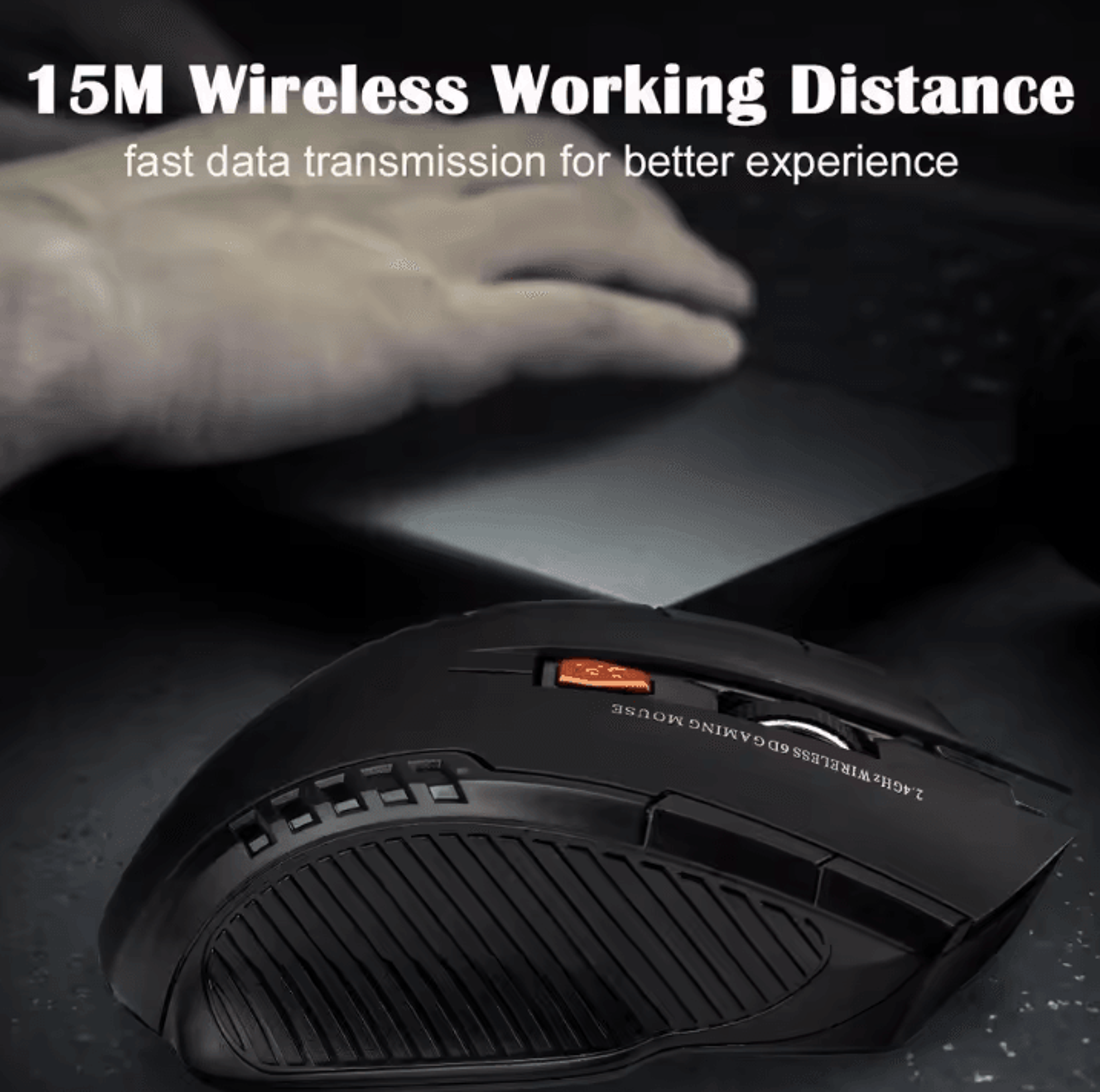 TurboClick 24G  1600 DPI 6Button Wireless Optical Mouse USB Receiver For PC  Laptop 1